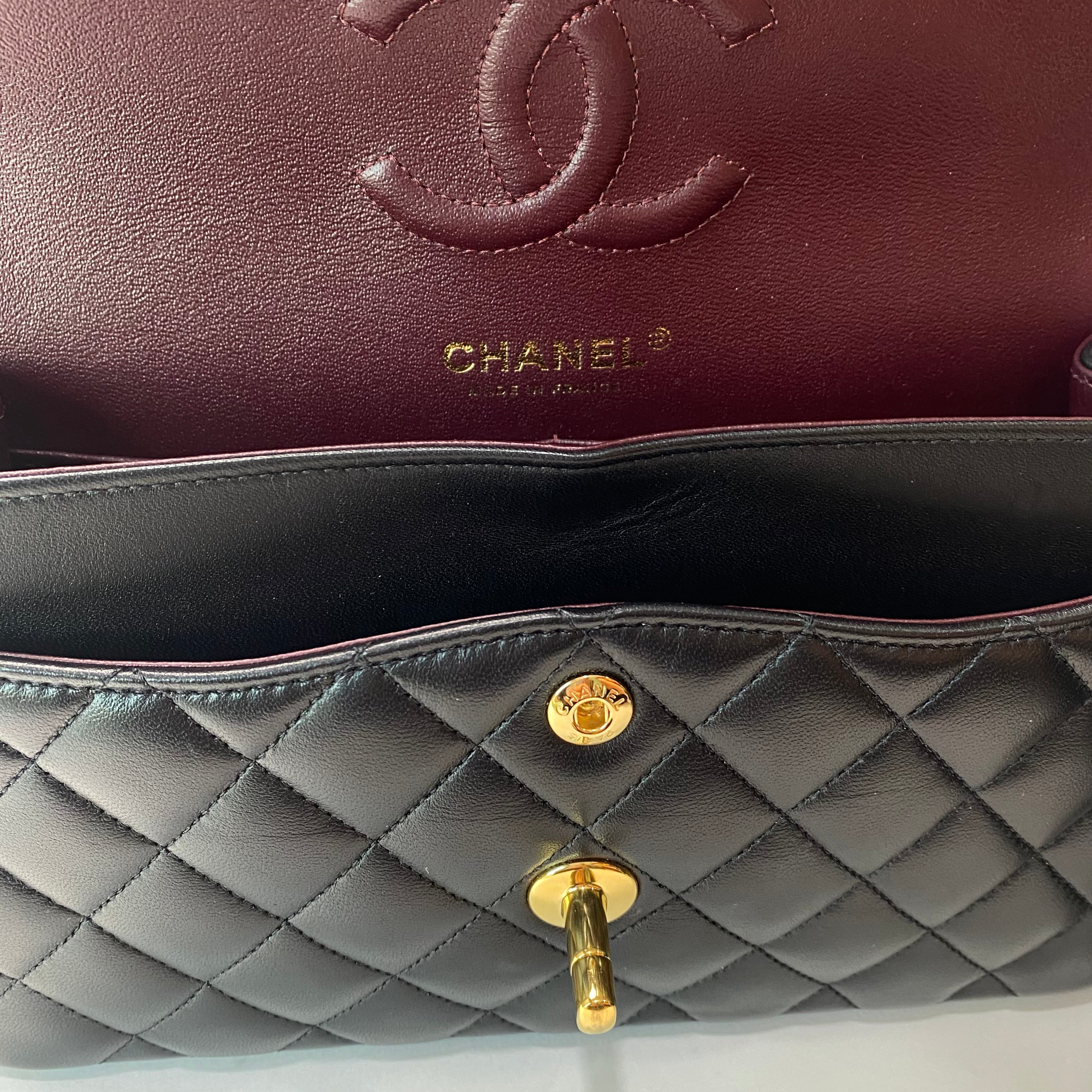 CHANEL SMALL CLASSIC FLAP  LAMBSKIN GOLD HARDWARE