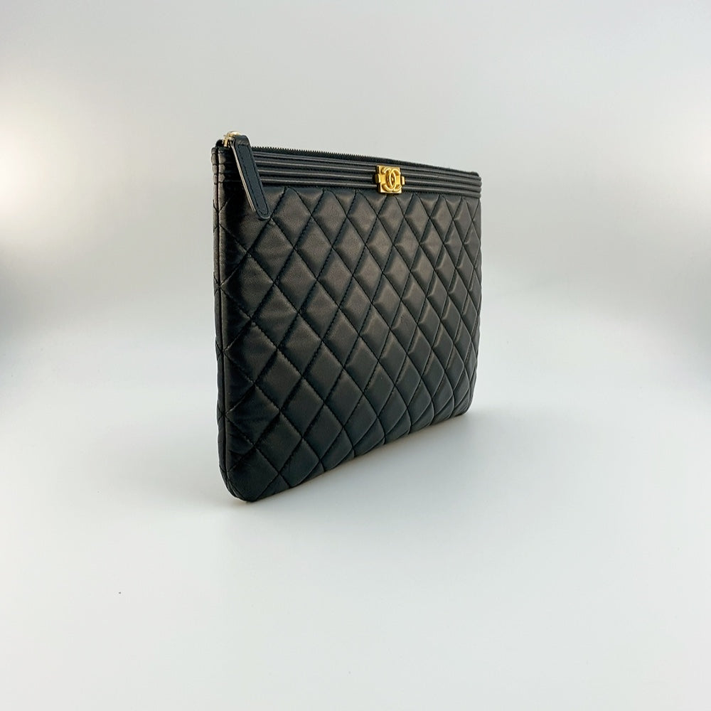 Chanel Boy O Case  in Black