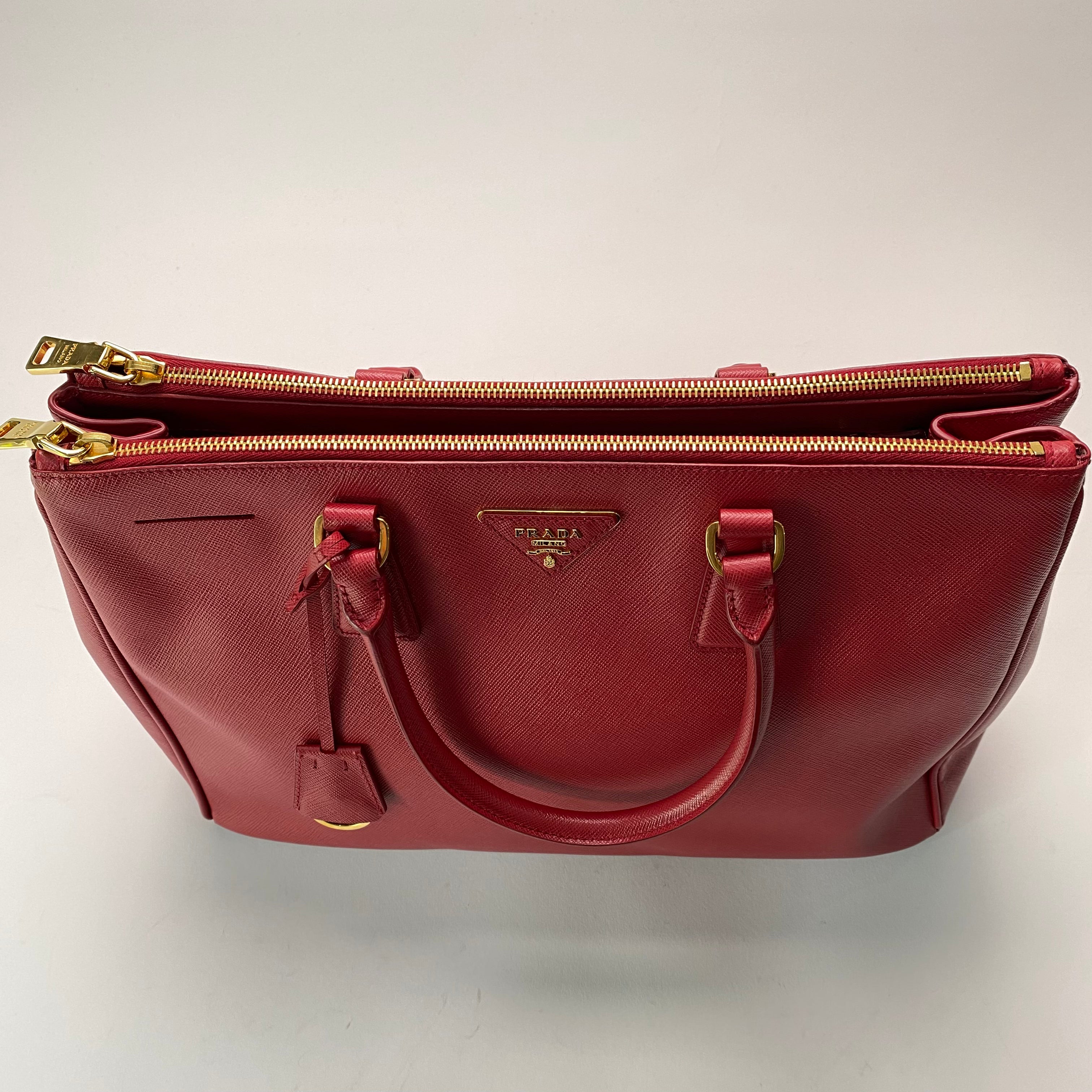 Prada Galleria Saffiano Bag In Red