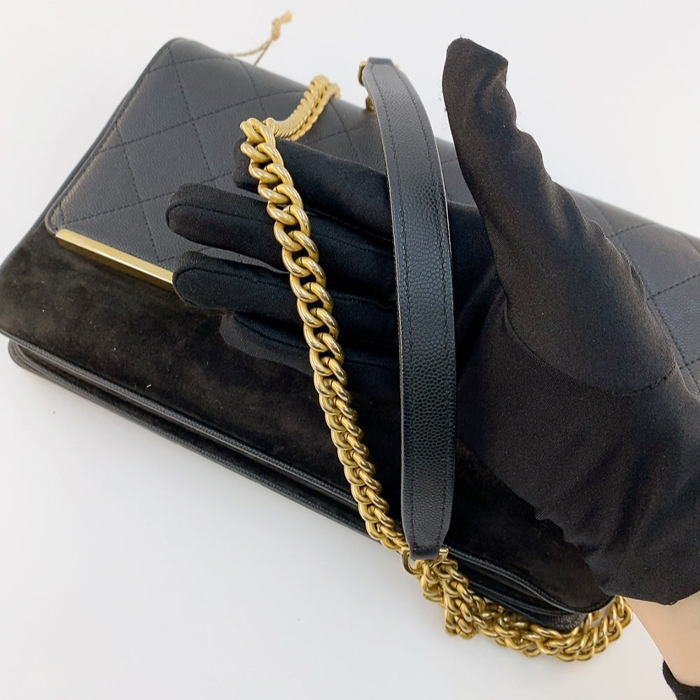 CHANEL LADY COCO FLAP BAG  IN BLACK