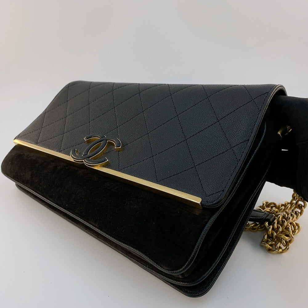 CHANEL LADY COCO FLAP BAG  IN BLACK