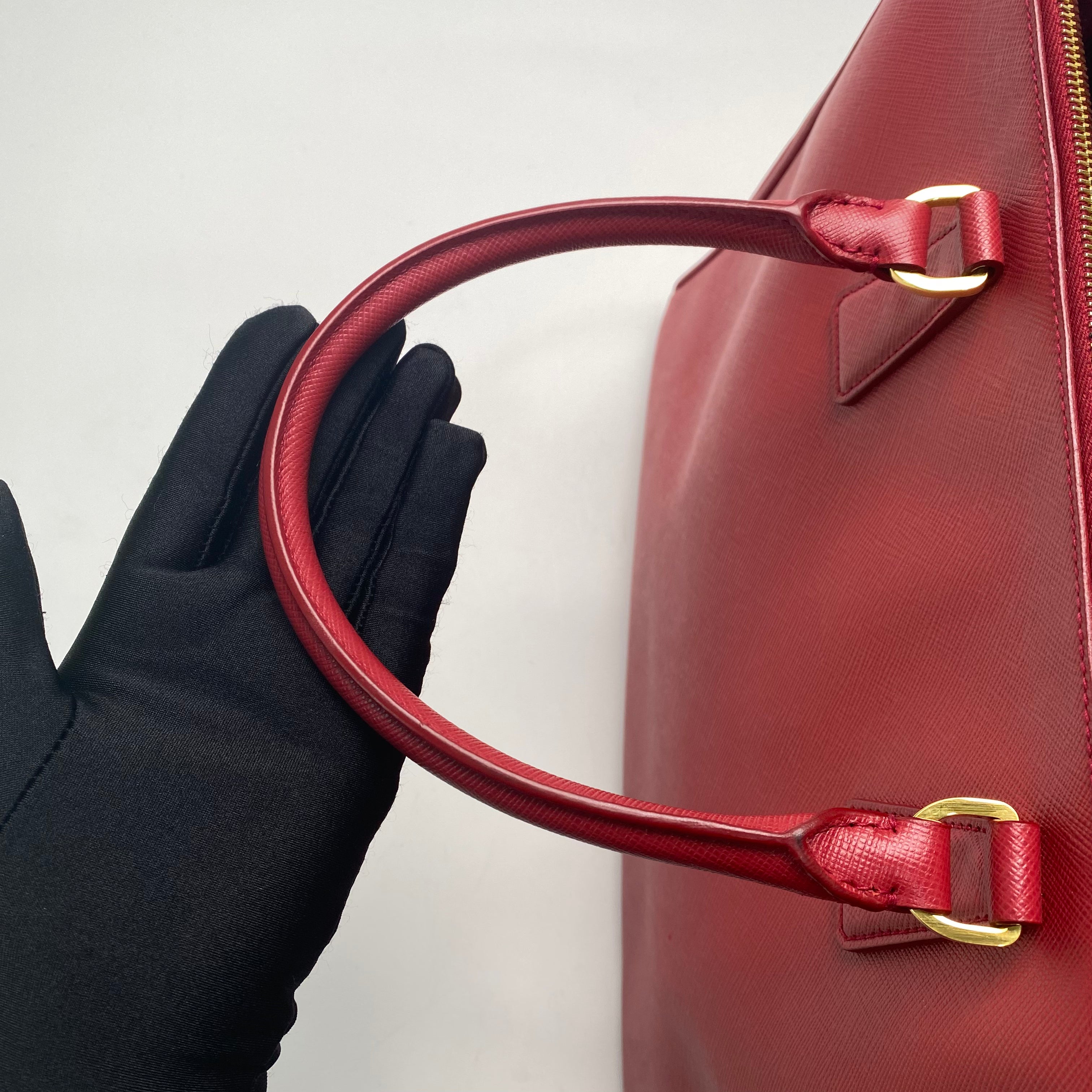 Prada Galleria Saffiano Bag In Red