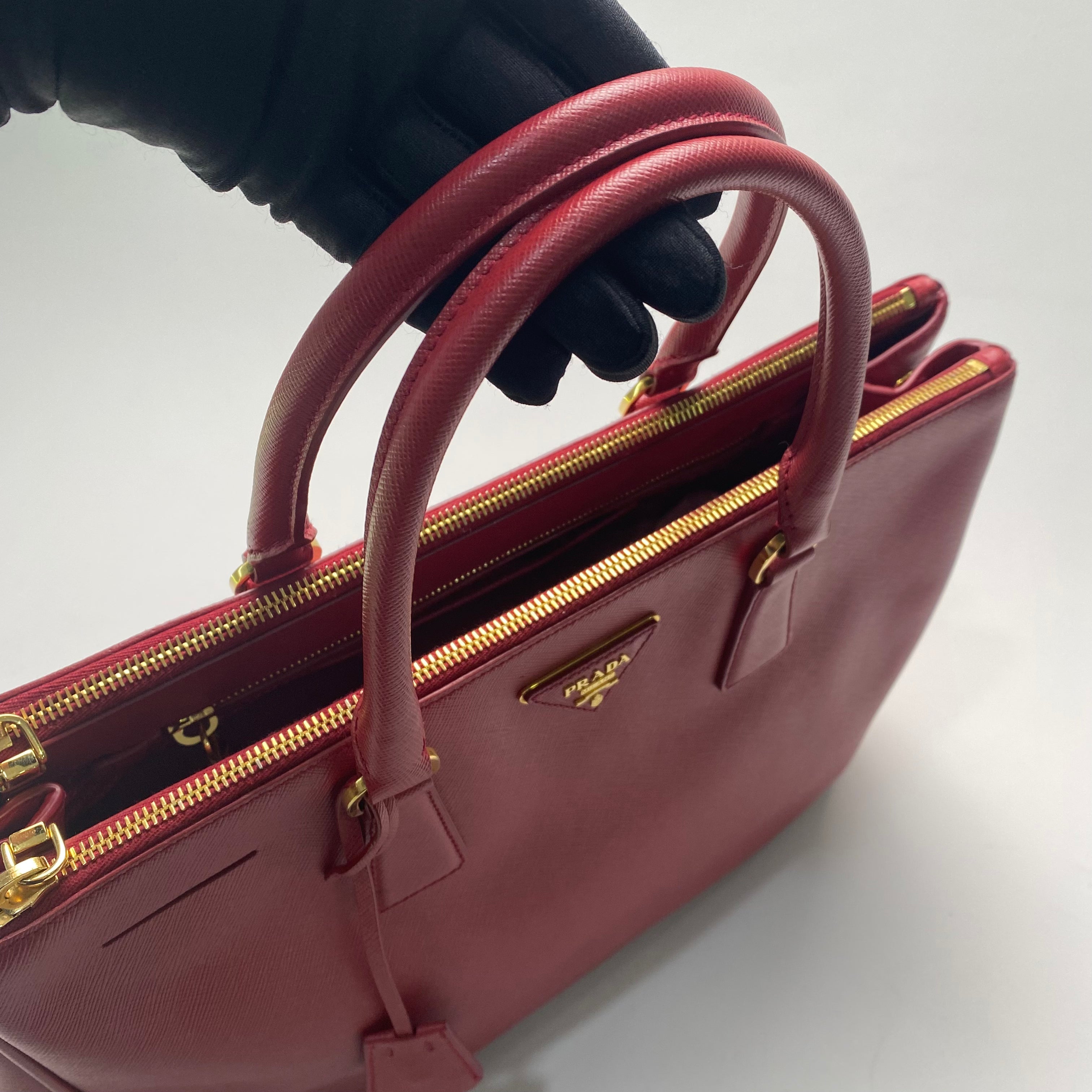 Prada Galleria Saffiano Bag In Red