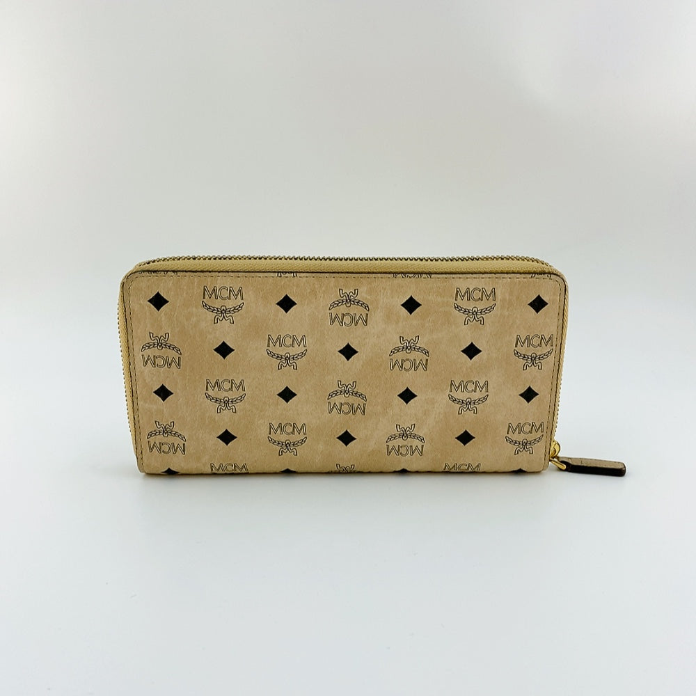 MCM Long Wallet in Beige