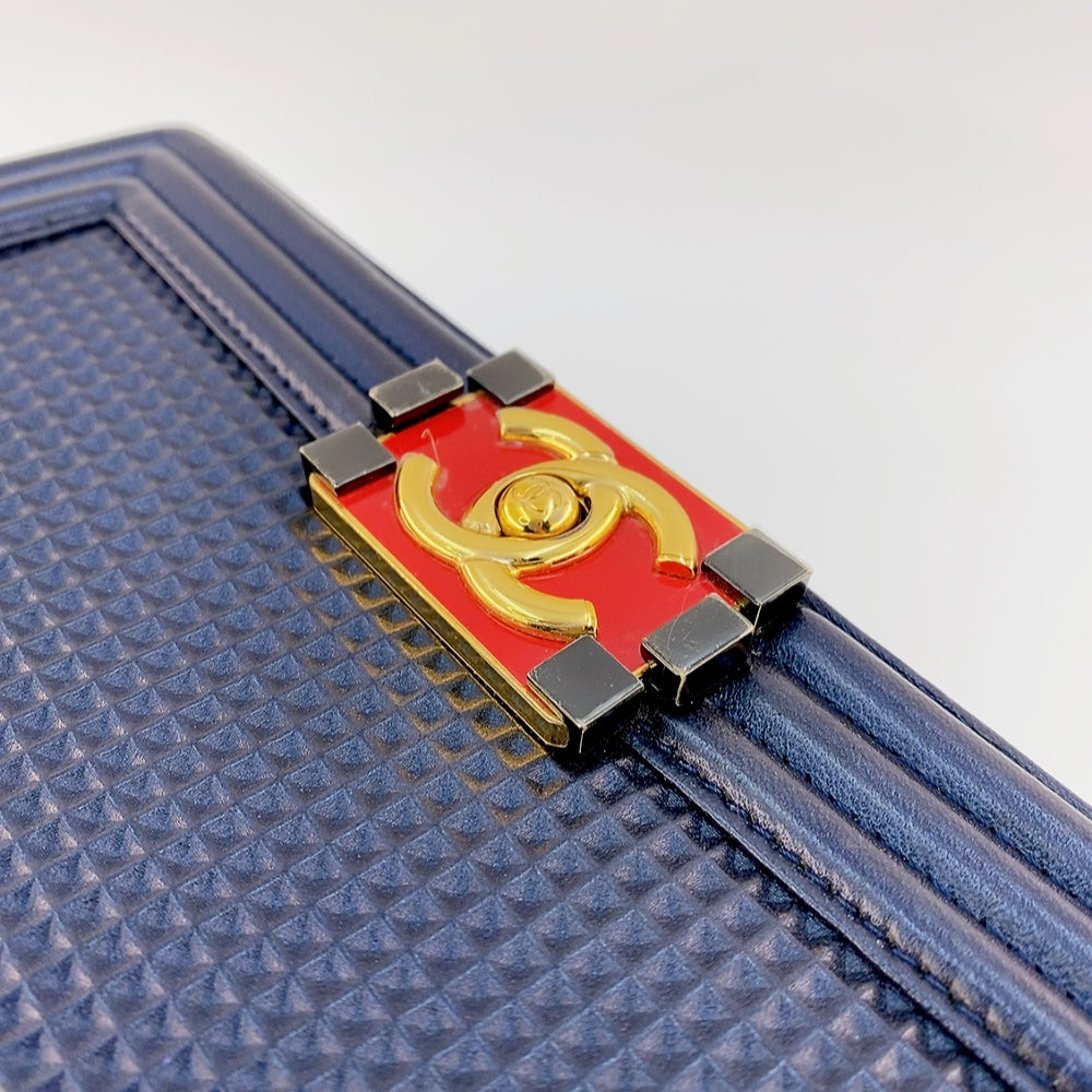 Chanel Boy Lambskin in Dark Blue