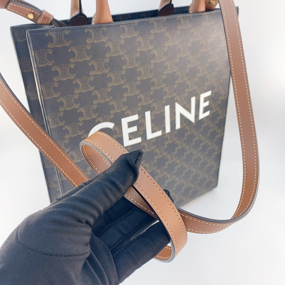 Celine Vertical Cabas Tote Bag Canvas 2 Way Monogram