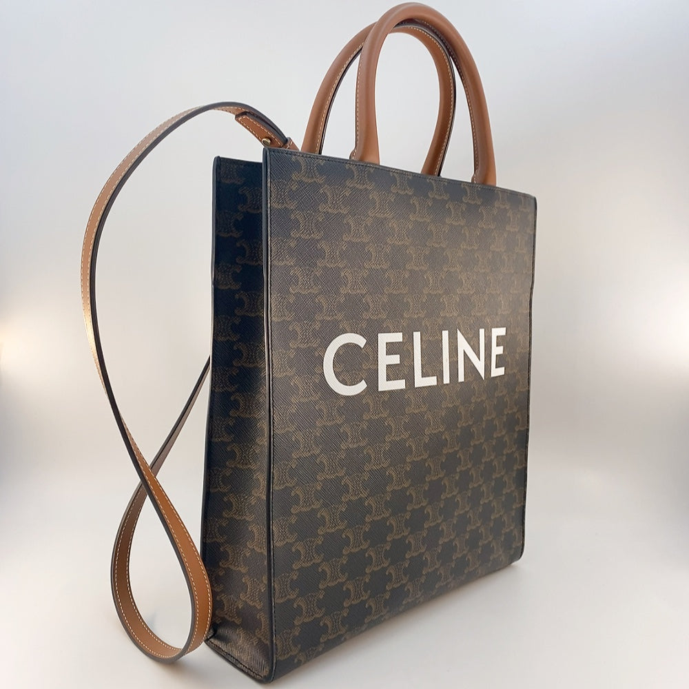 Celine Vertical Cabas Tote Bag Canvas 2 Way Monogram