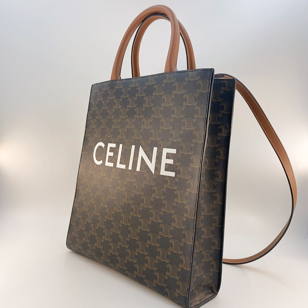 Celine Vertical Cabas Tote Bag Canvas 2 Way Monogram