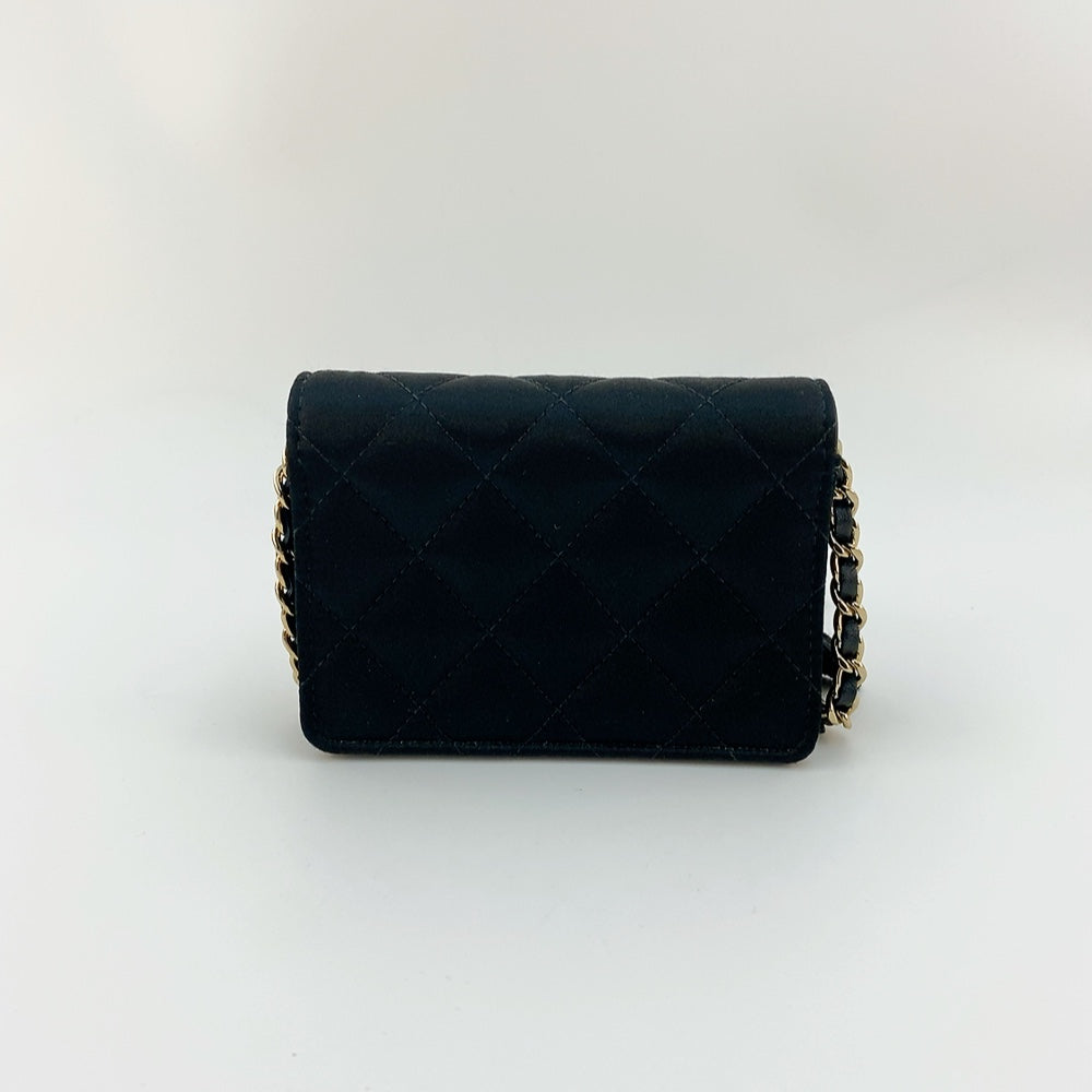 Chanel Card Holder with Chain in Black