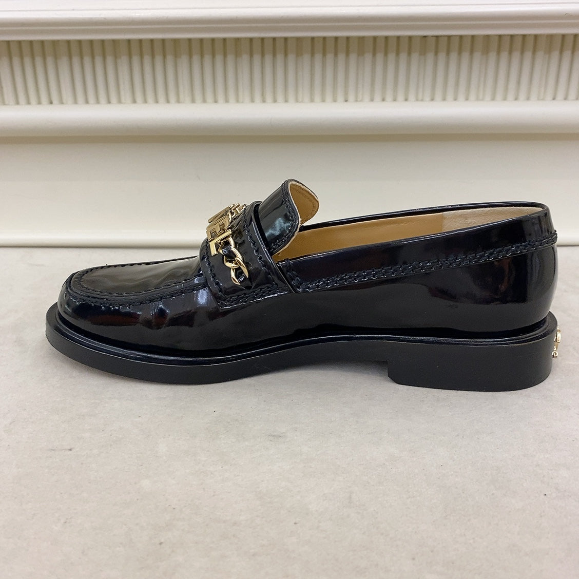 Chanel Patent Leather Moccasins Shoes
