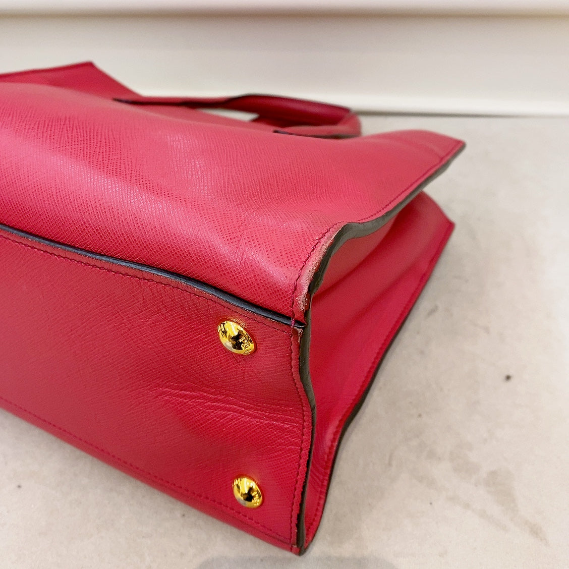 Prada Pink Saffiano Soft Leather Tote Bag