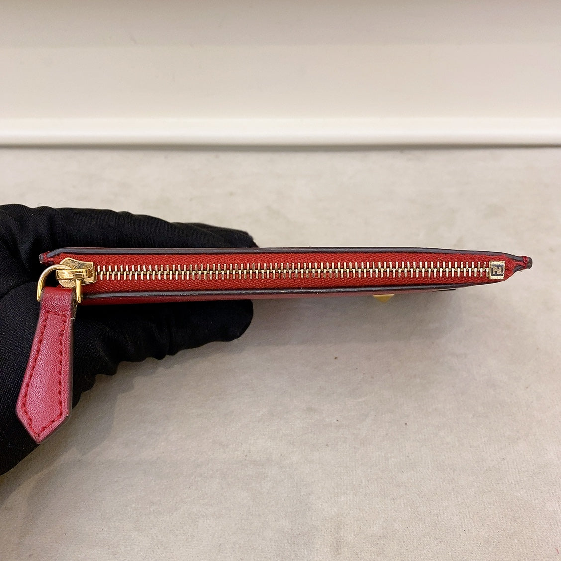 Fendi Crayons Red Leather Key Holder