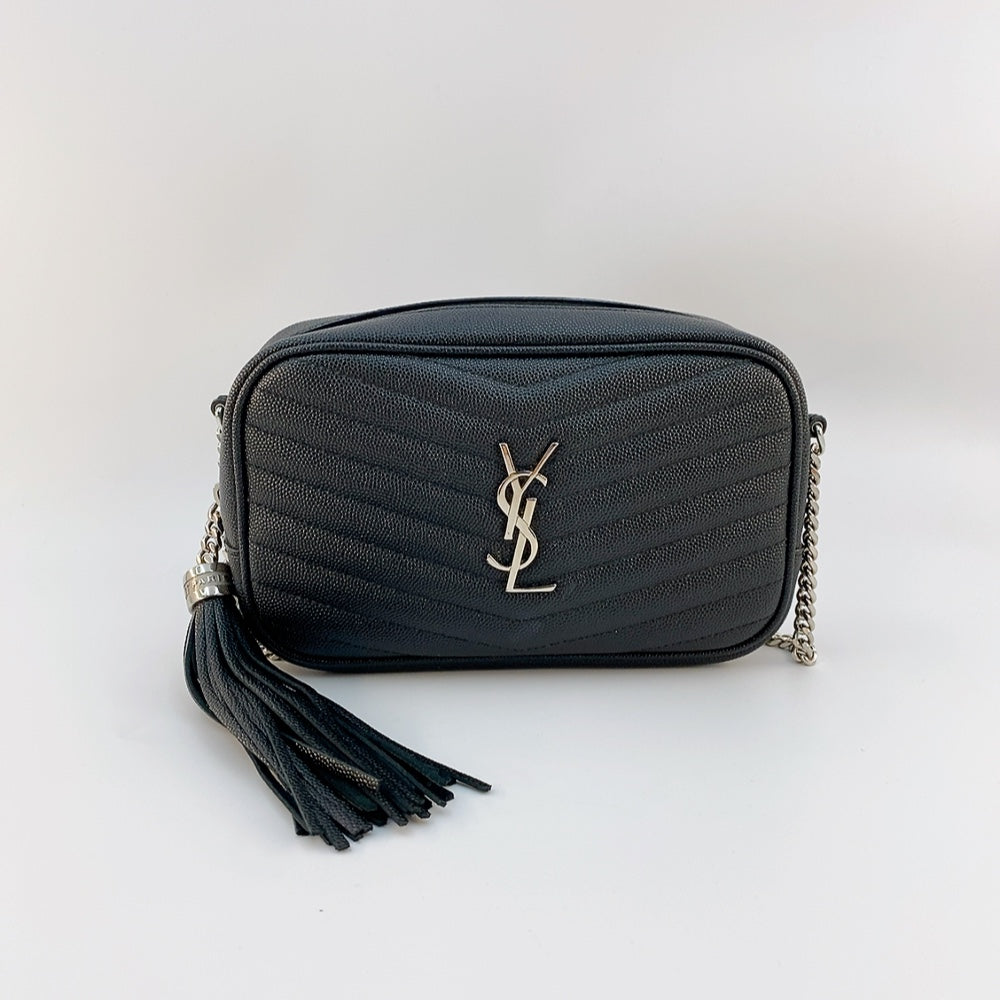 YSL Mini Lou Camera Crossbody Bag in Black