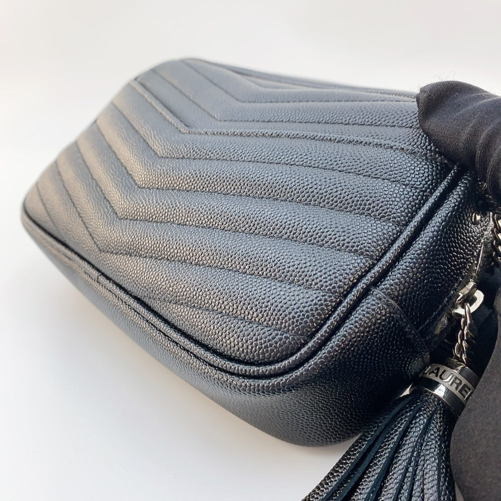 YSL Mini Lou Camera Crossbody Bag in Black