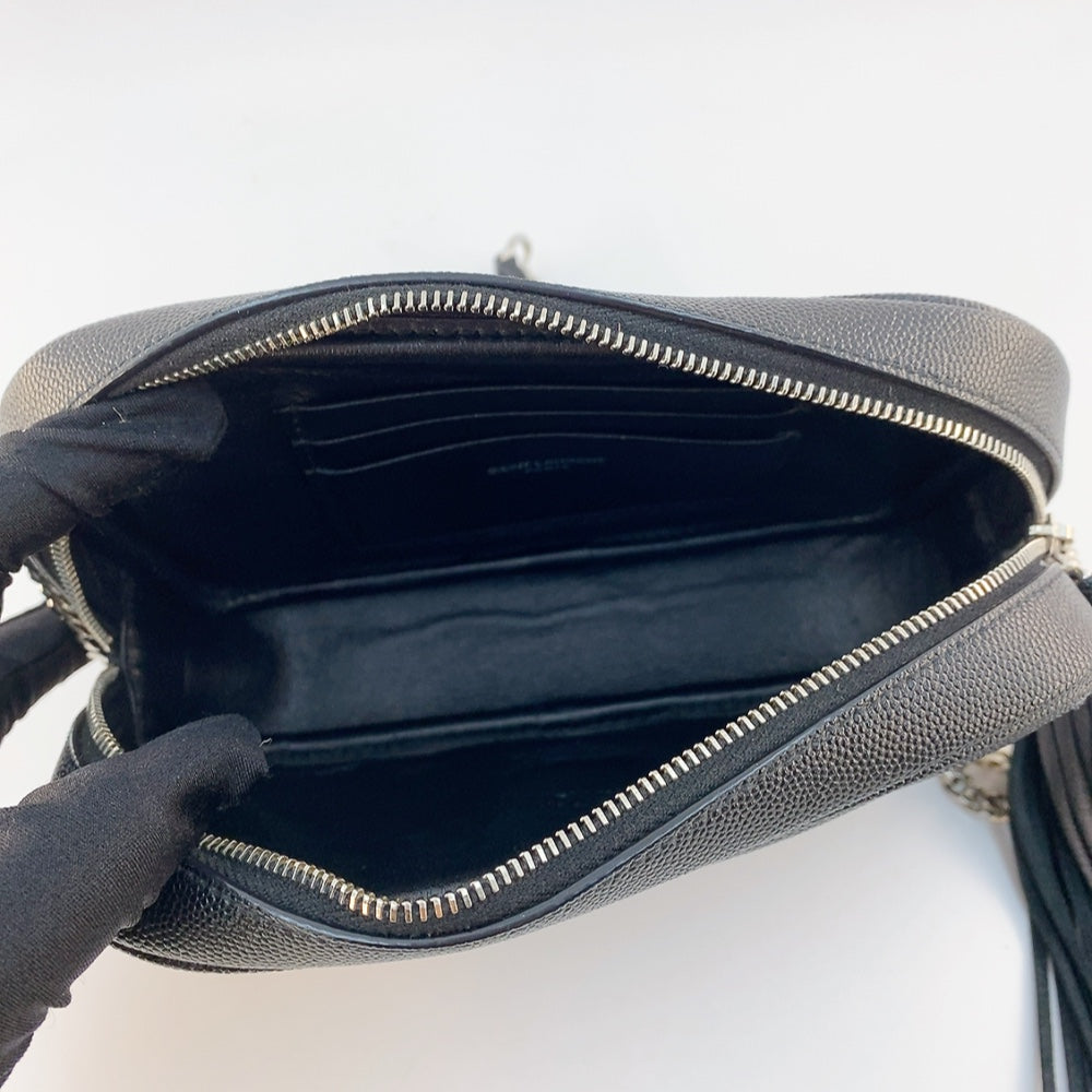 YSL Mini Lou Camera Crossbody Bag in Black