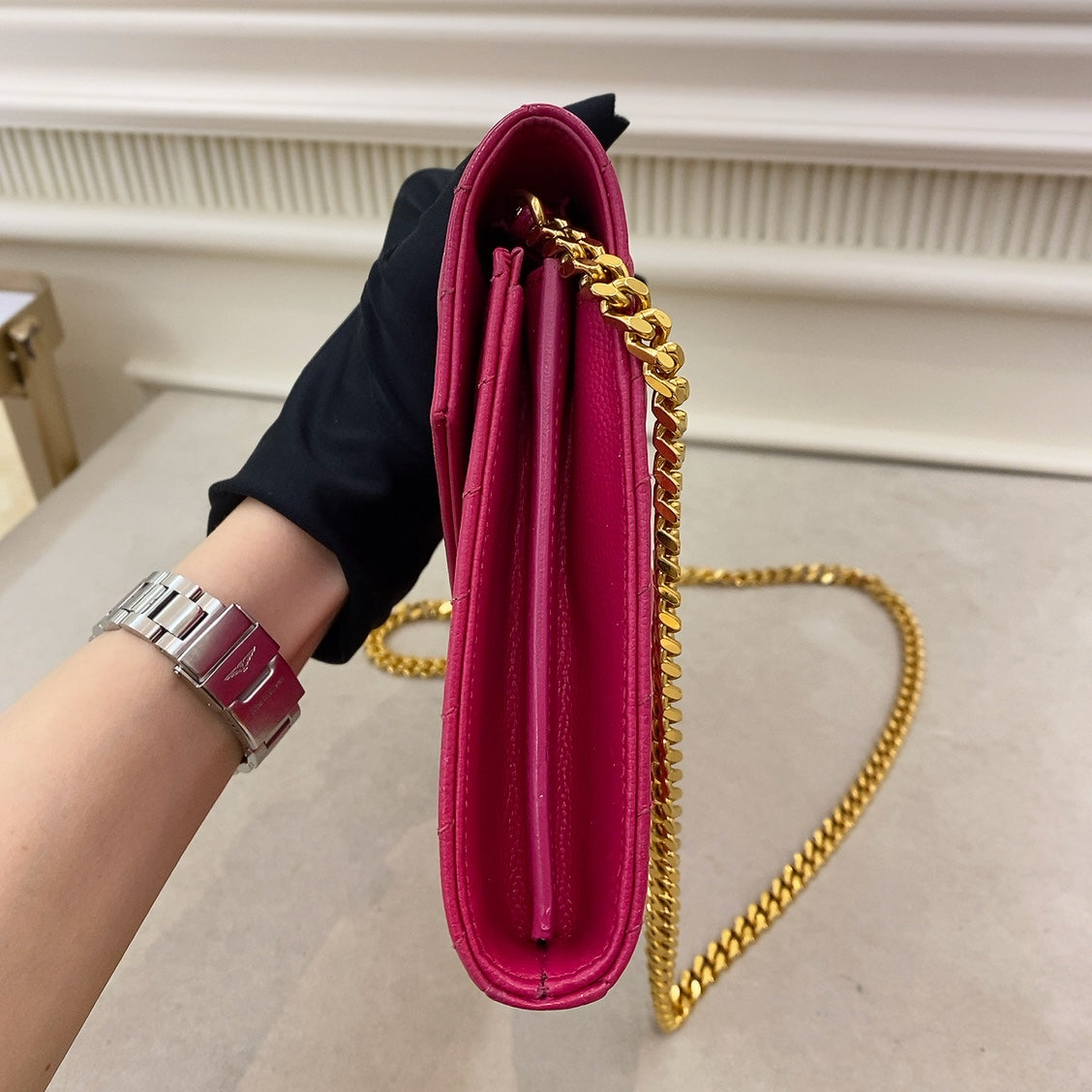 YSL Wallet on Chain Woc Sling Bag Clutch