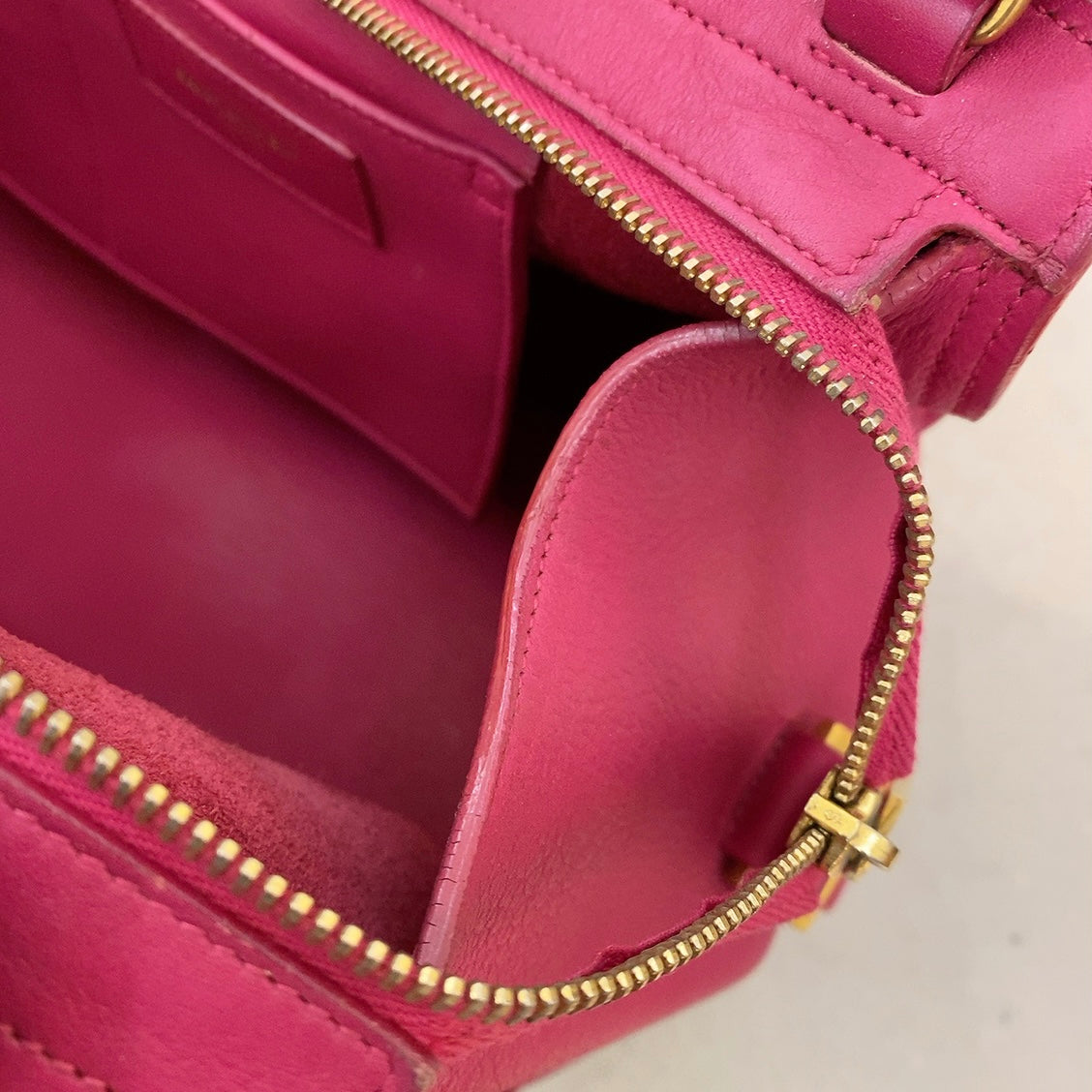 YSL Pink Smooth Calfskin Monogram Small Y Cabas Tote Bag