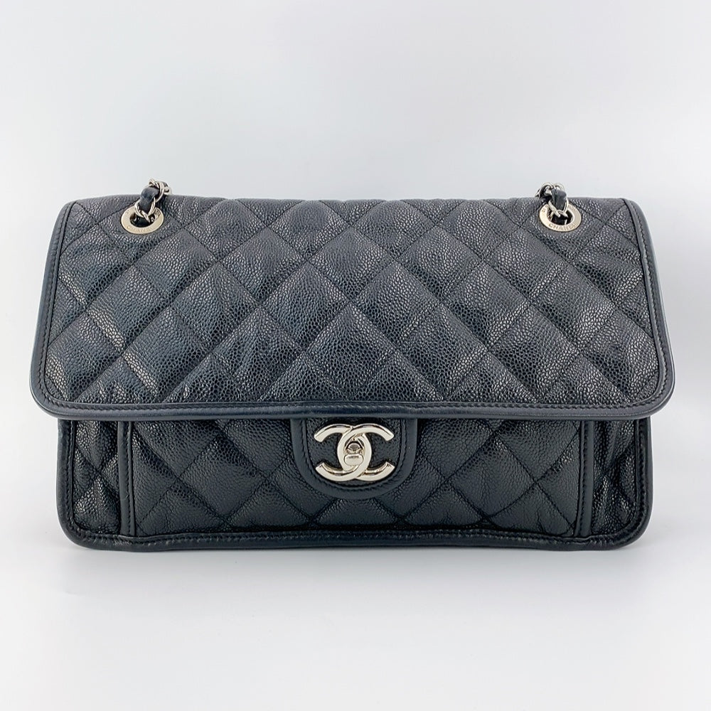 Chanel Caviar French Riviera Flap in Black