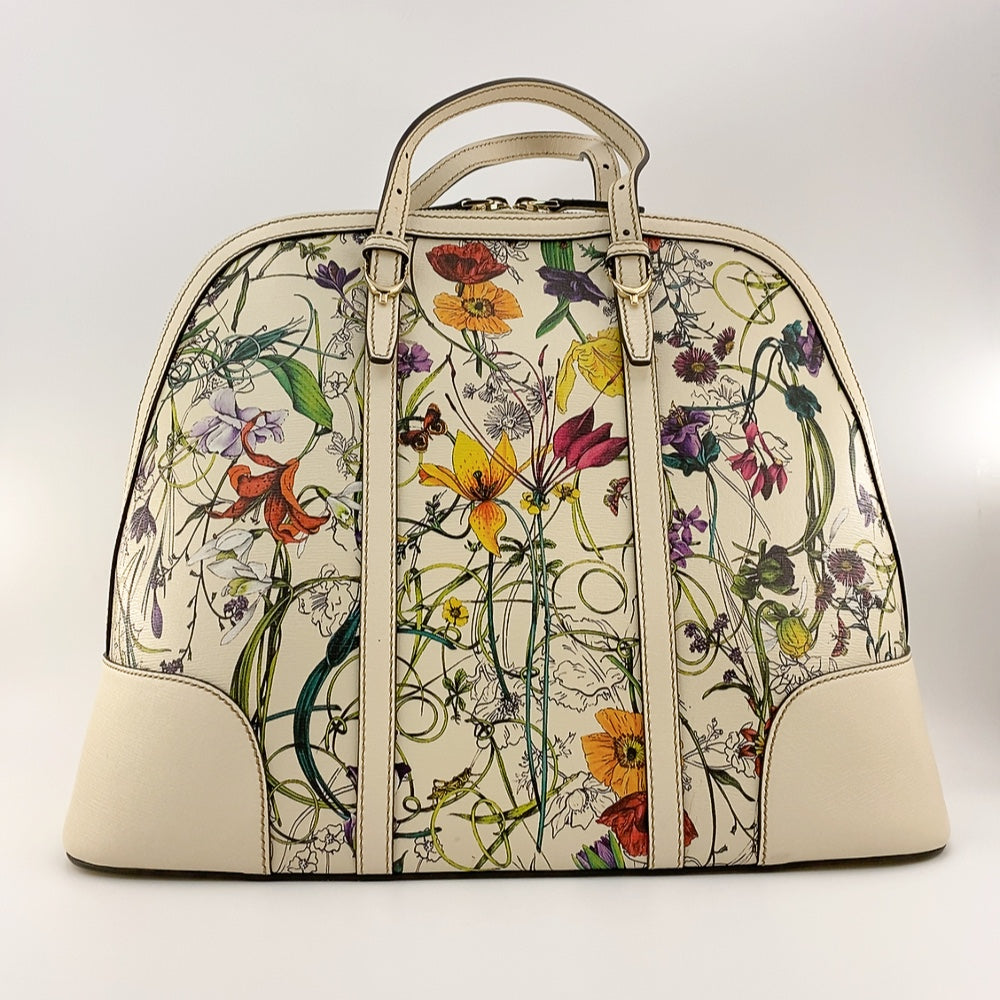 GUCCI WHITE FLORA HANDLE BAG