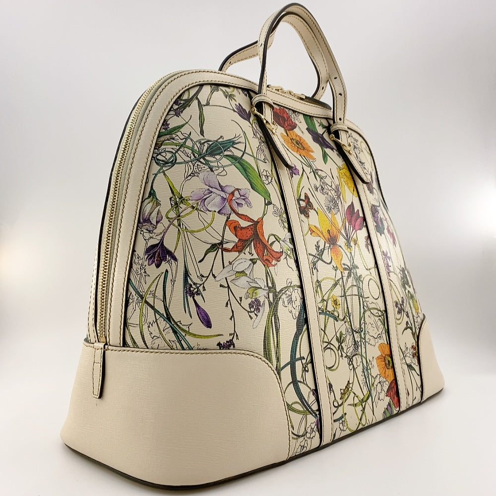 GUCCI WHITE FLORA HANDLE BAG