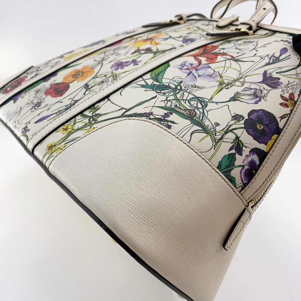 GUCCI WHITE FLORA HANDLE BAG