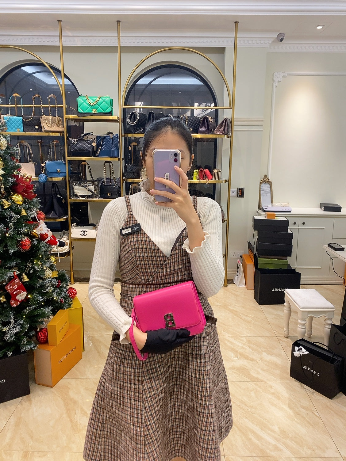 Balenciaga B Dot Bag in Pink