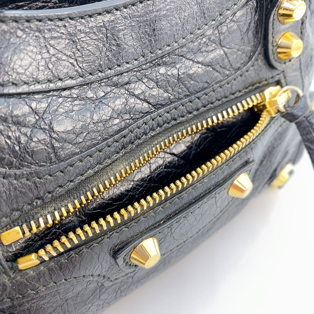 Balenciaga City Mini in Black Gold hardware