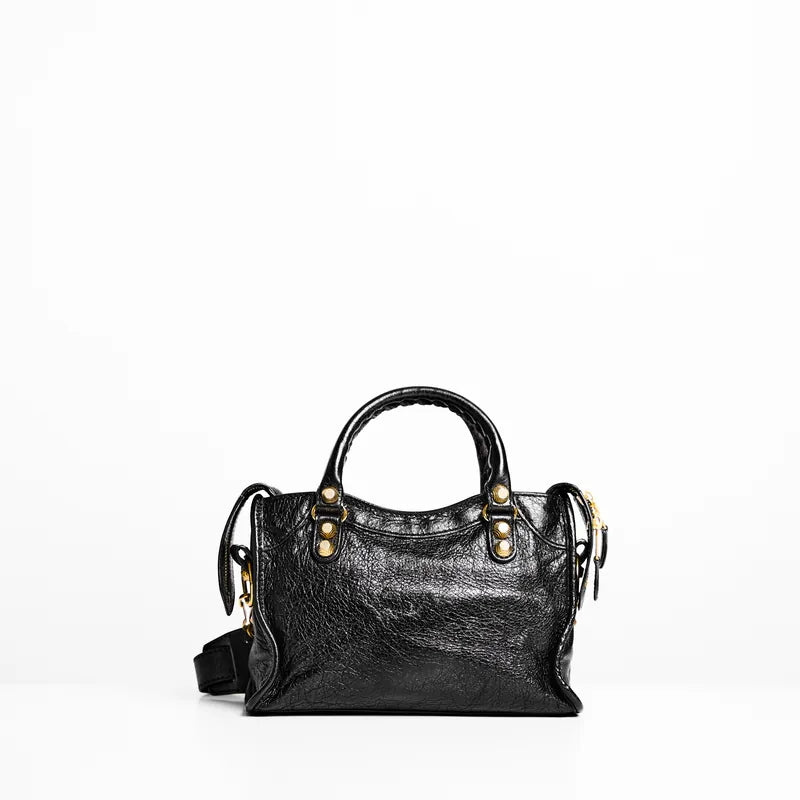 Balenciaga City  Mini in Black Gold Hardware