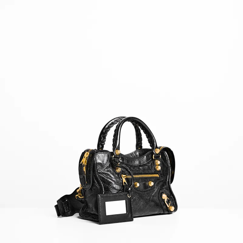 Balenciaga City  Mini in Black Gold Hardware