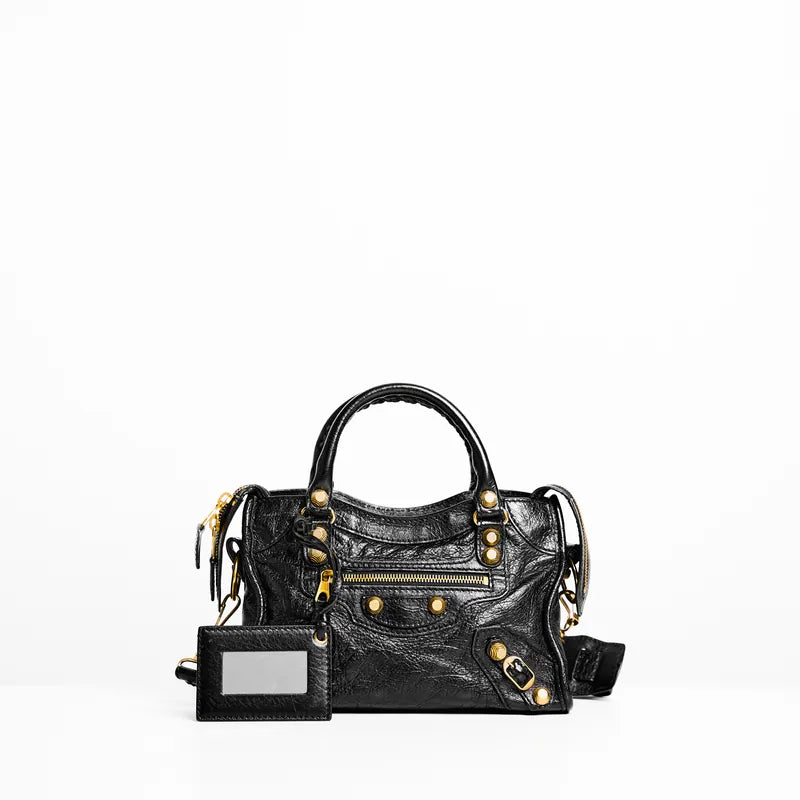 Balenciaga City  Mini in Black Gold Hardware