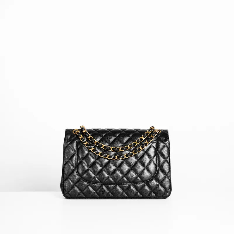 Chanel Caviar Jumbo Double Flap In Black GHW