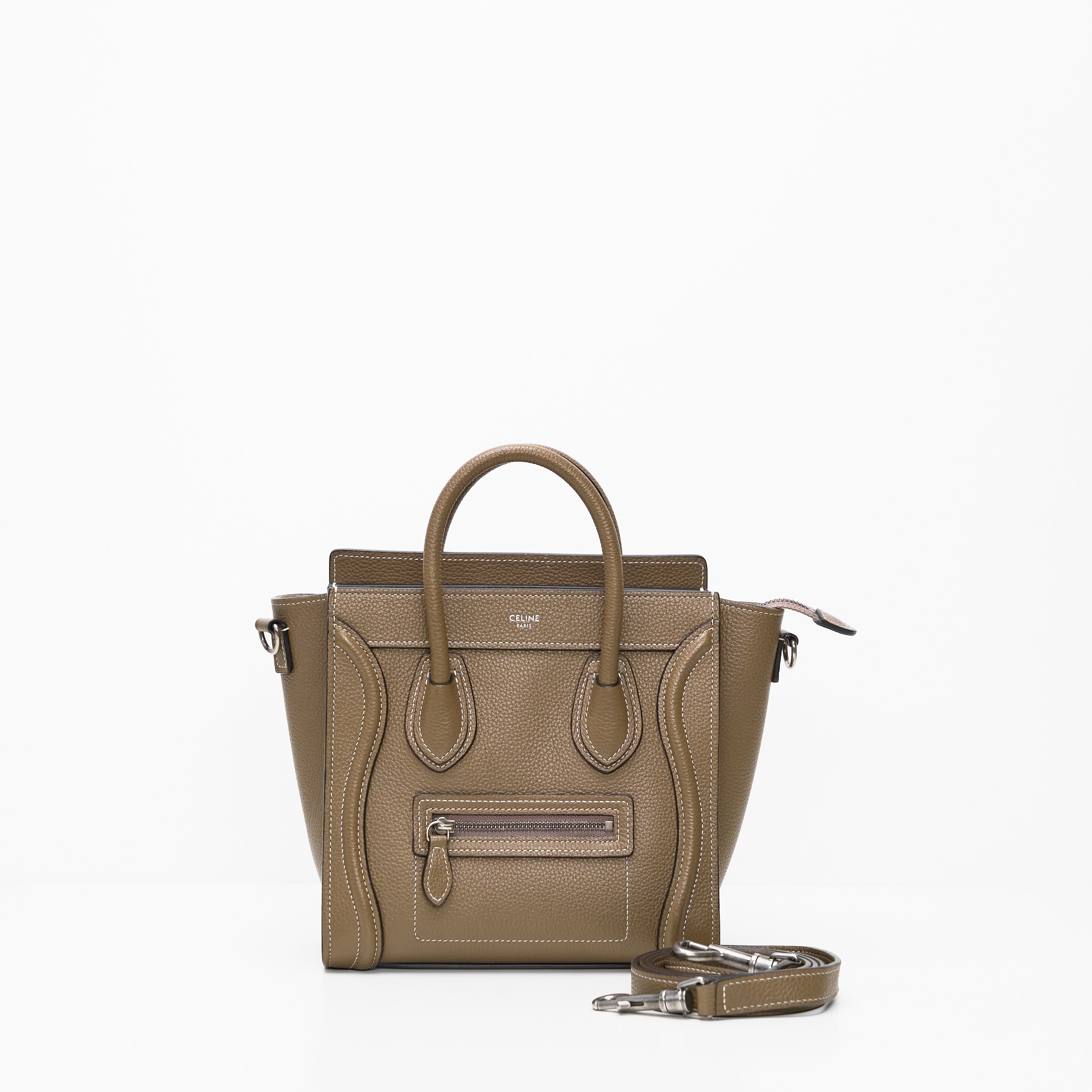 Celine Nano Luggage Bag In Drummed Calfskin