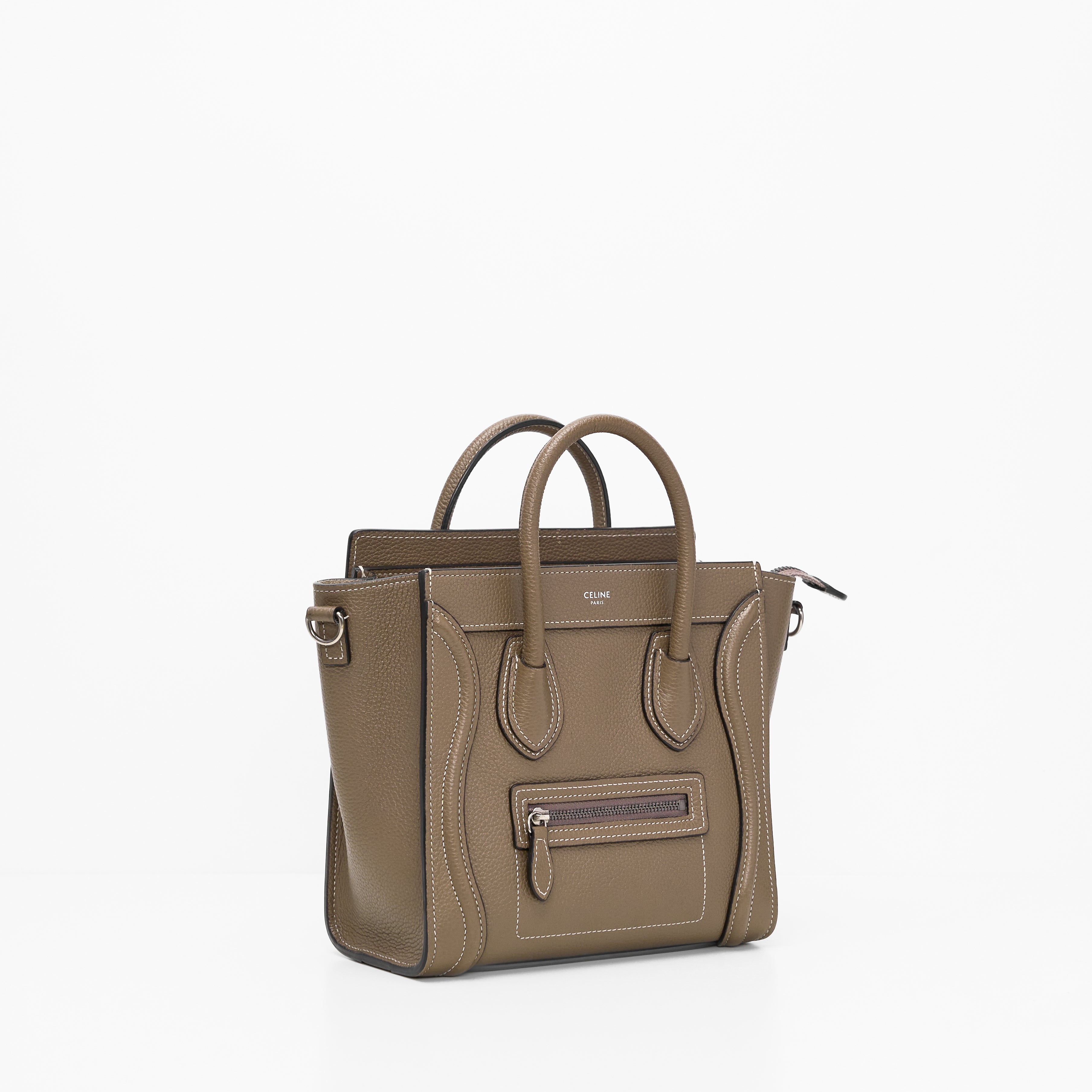 Celine Nano Luggage Bag In Drummed Calfskin