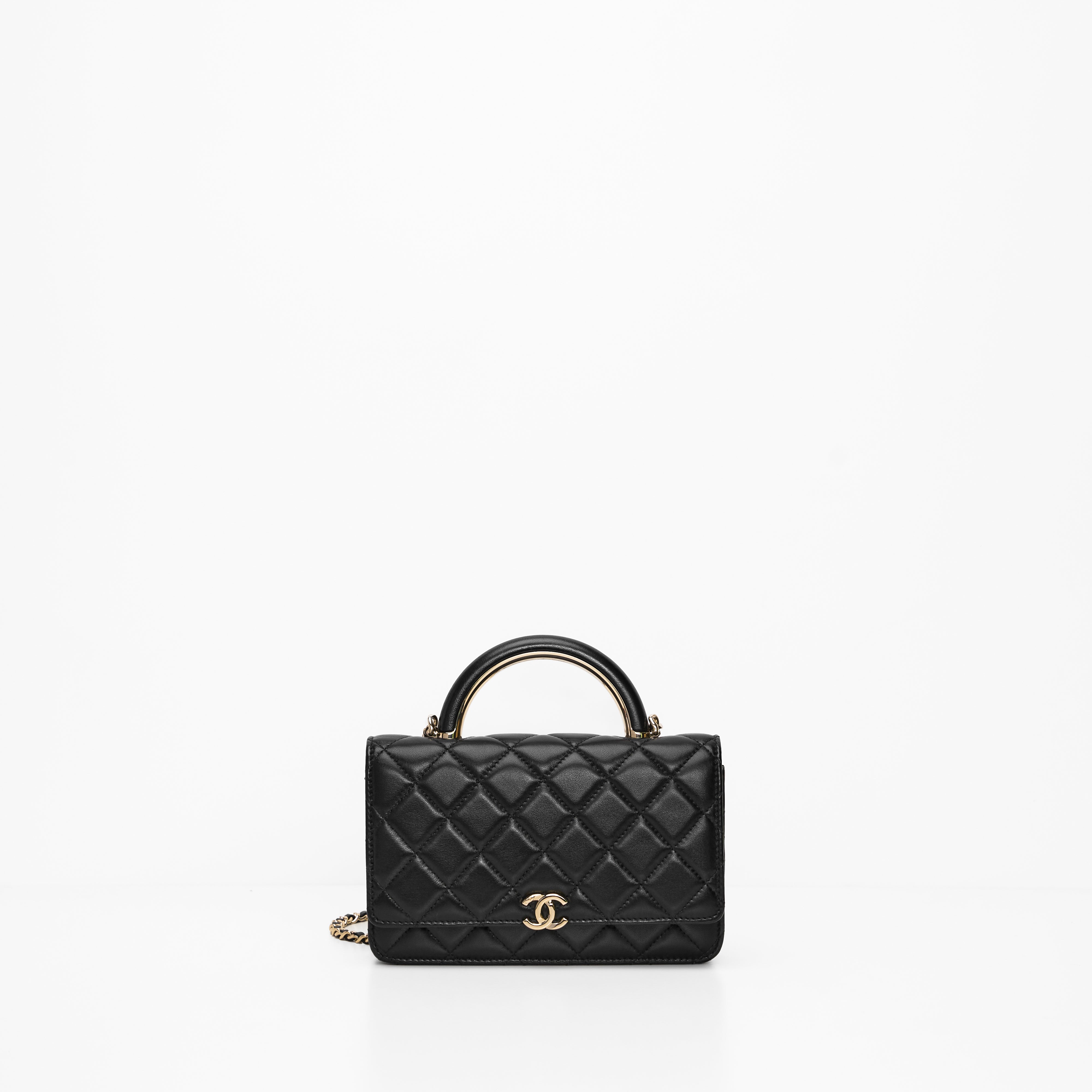 Chanel Wallet On Chain with Handle Lambskin & Gold Hardware