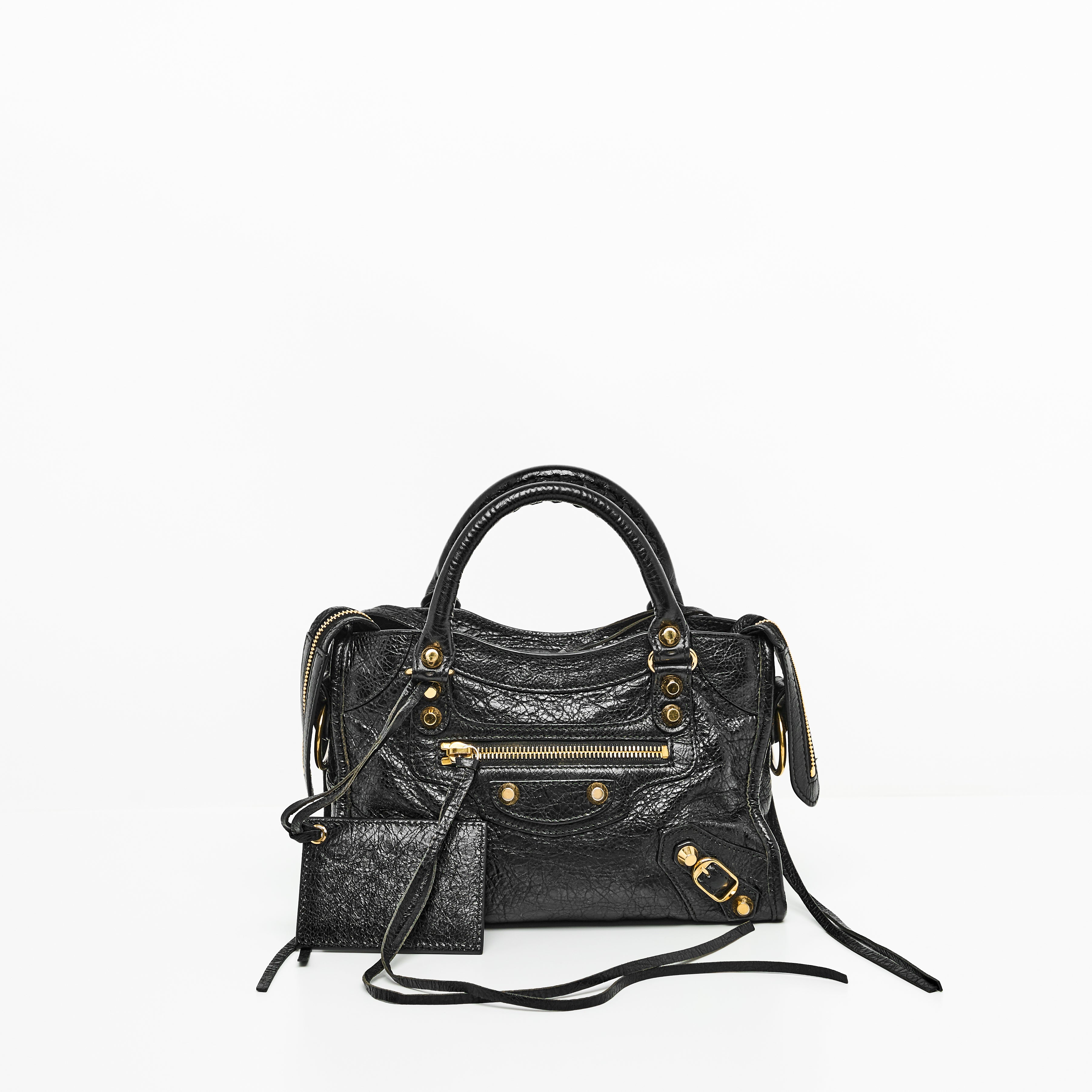 Balenciaga City Mini in Black Gold hardware