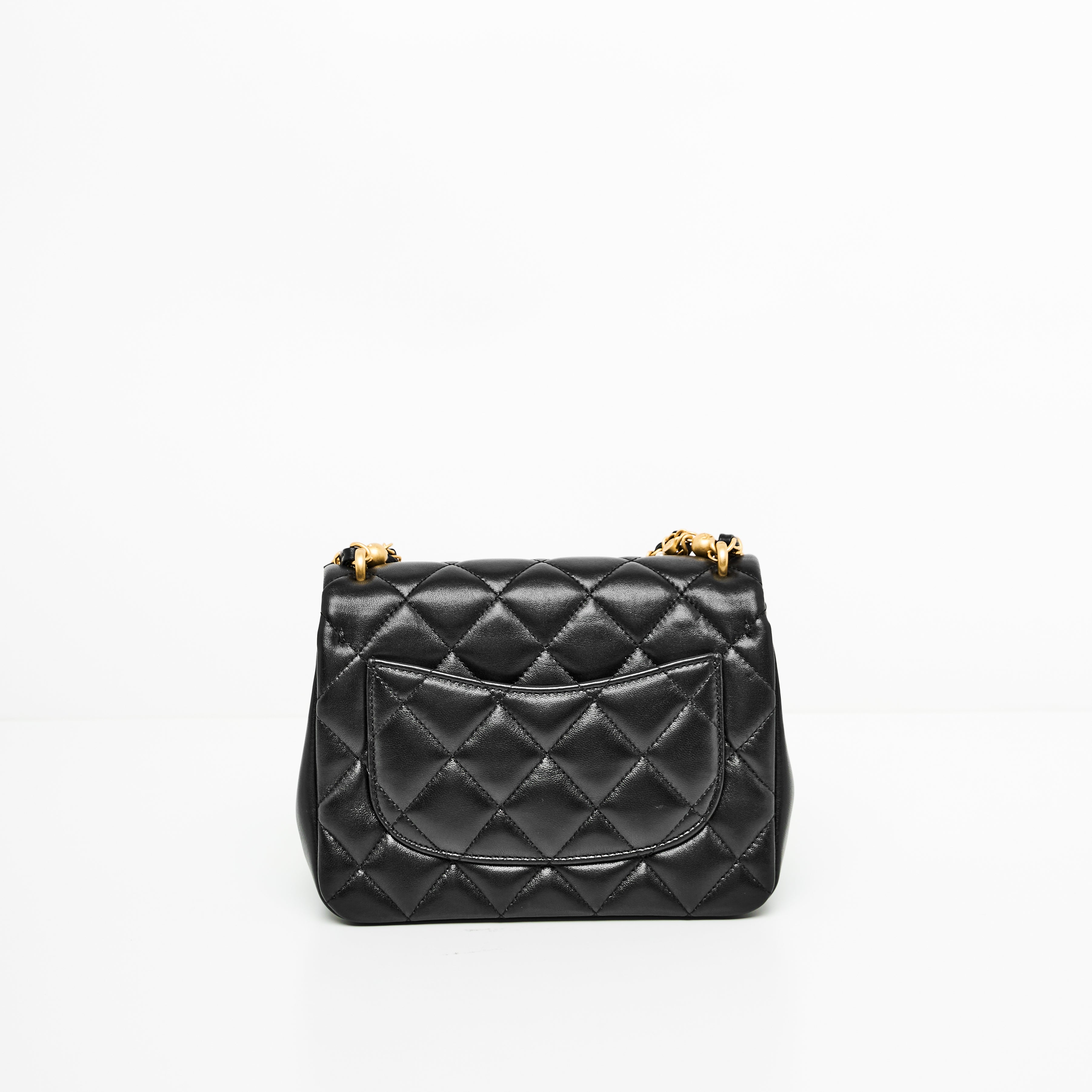 Chanel 24p Mini Square Flap Bag in Black