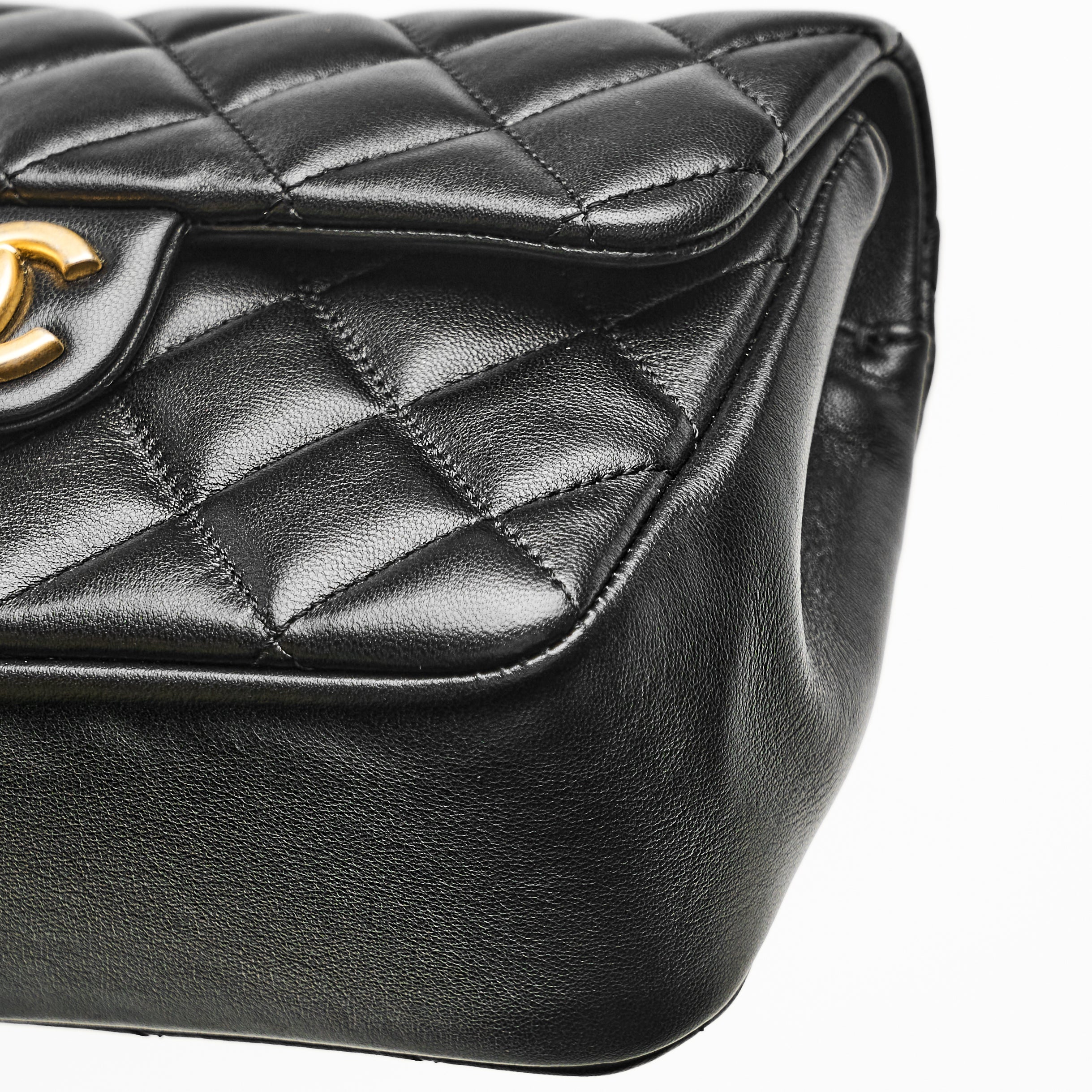 Chanel 24p Mini Square Flap Bag in Black