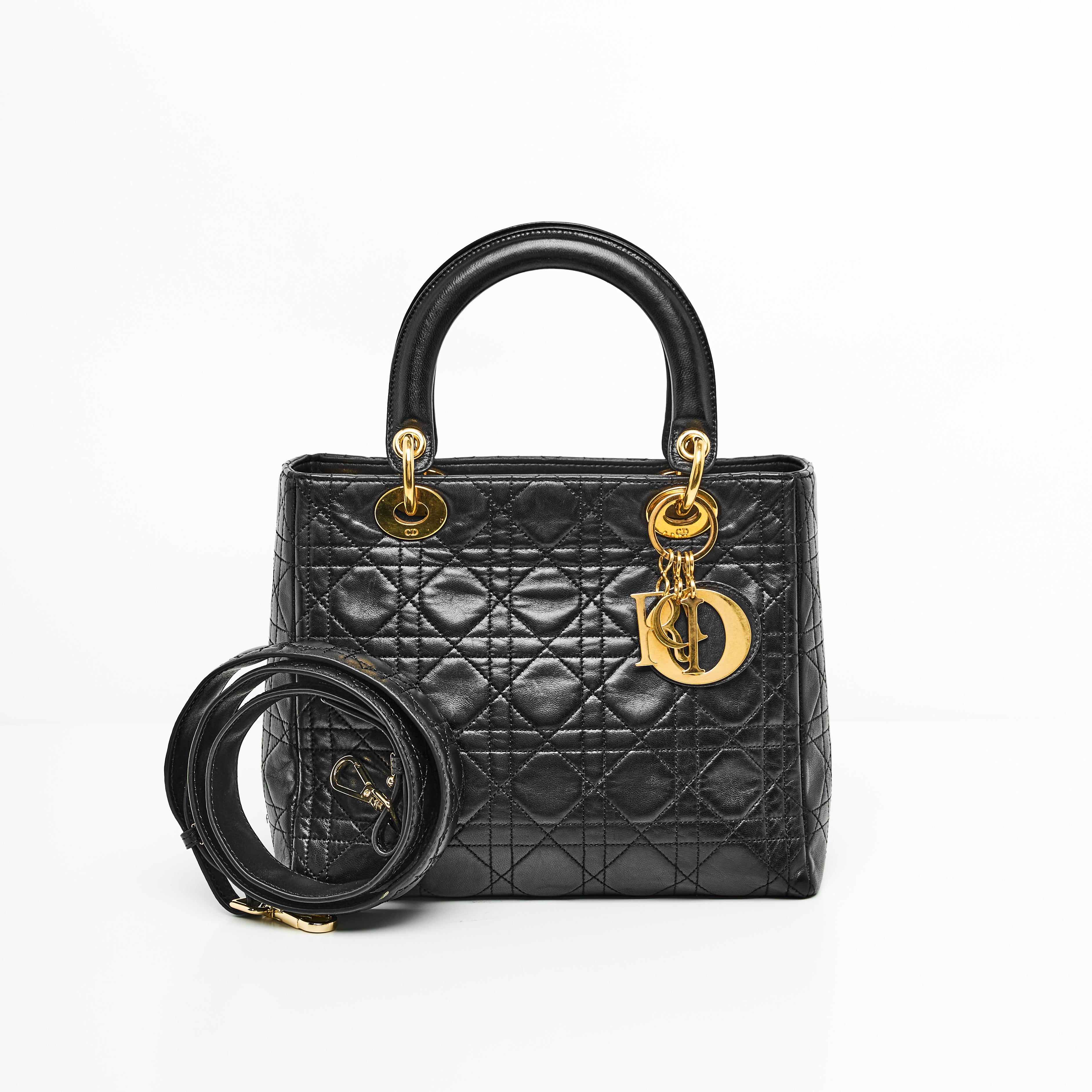 DIOR LADY MEDIUM VINTAGE IN BLACK