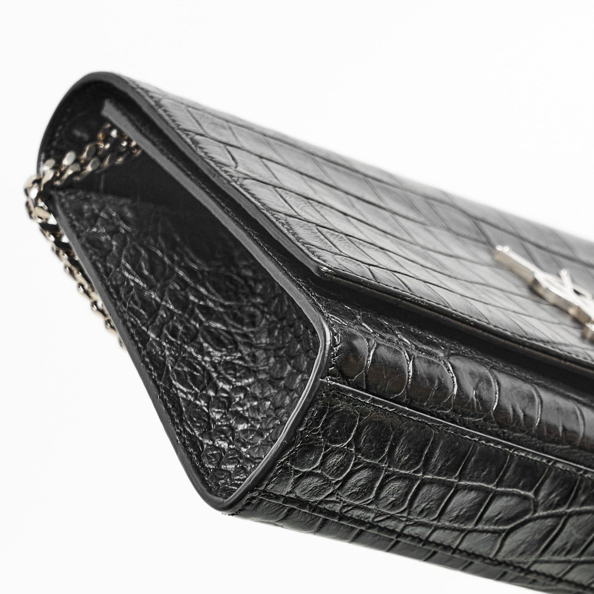 YSL KATE TASSEL IN CROCODILE-EMBOSSED LEATHER