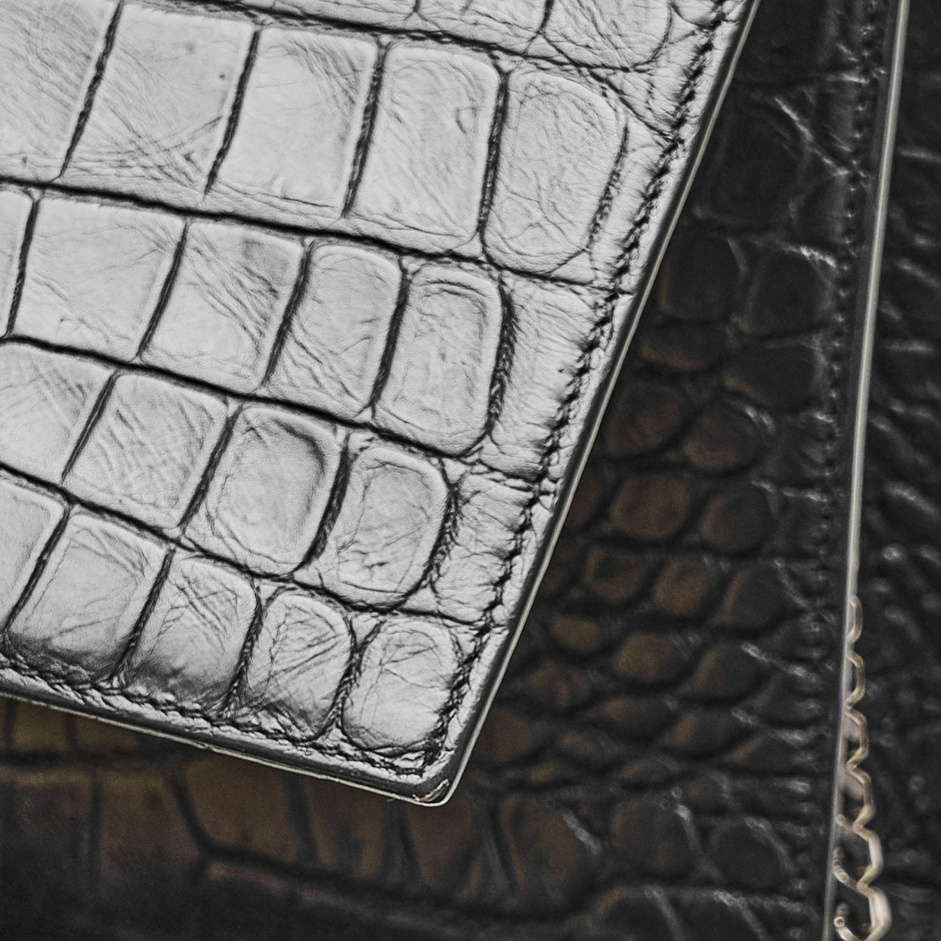 YSL KATE TASSEL IN CROCODILE-EMBOSSED LEATHER