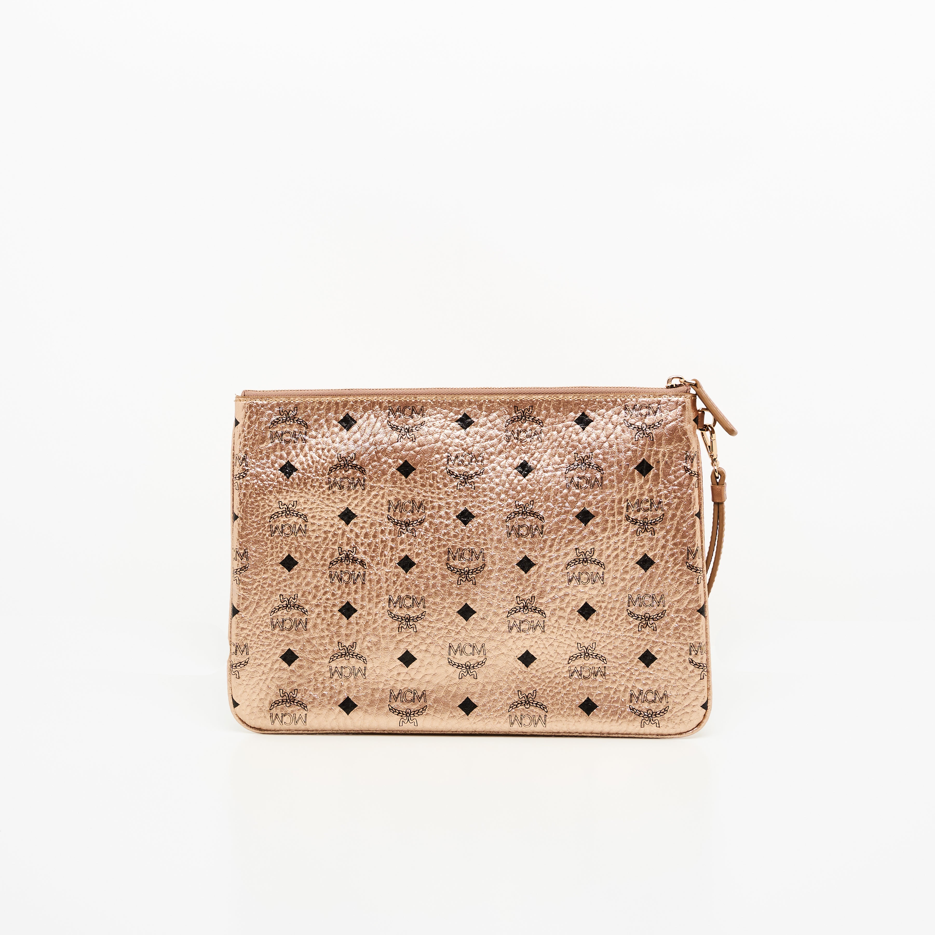 MCM CLUTCH IN CHAMPAGNE GOLD