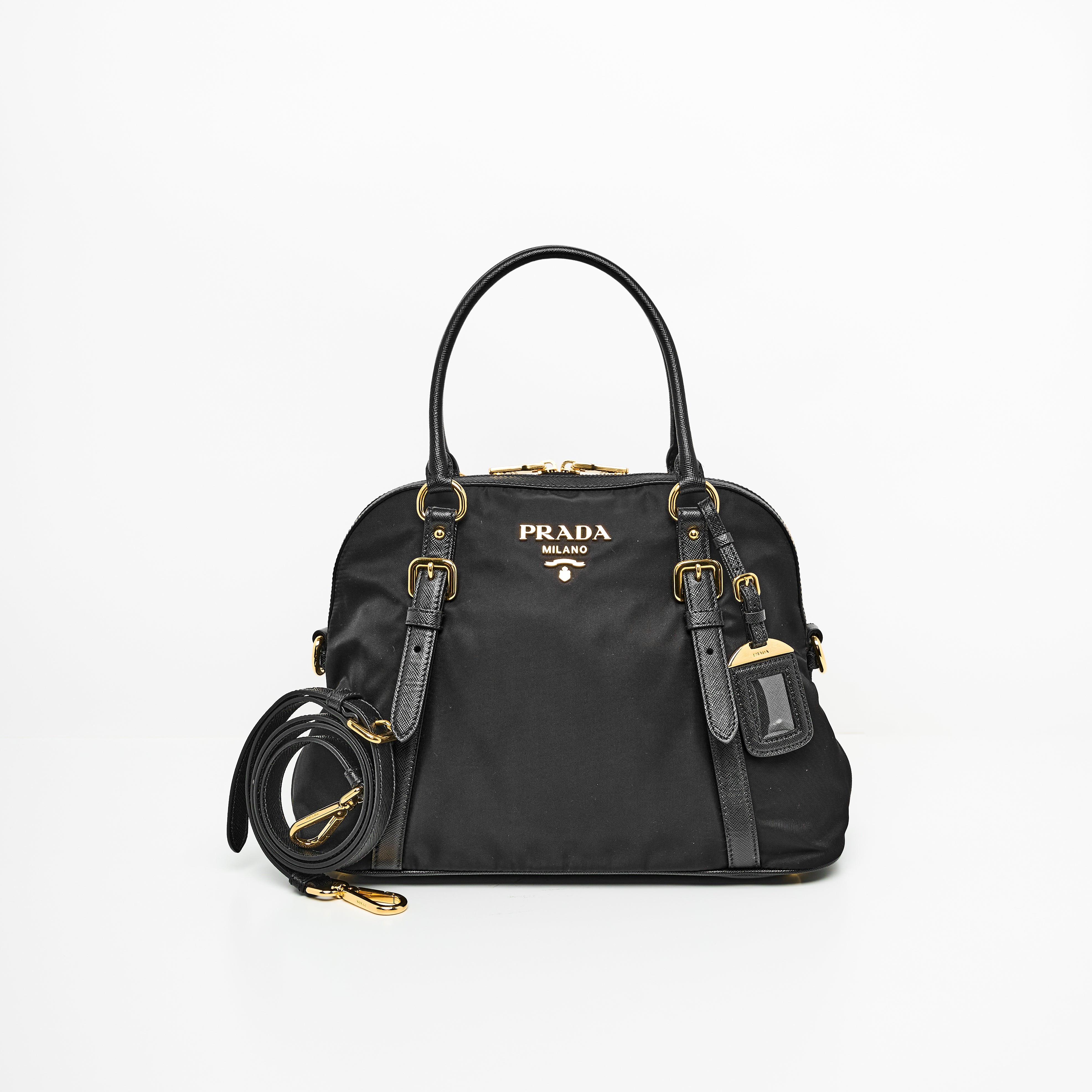 Prada Tessuto Nylon Saffiano in Black