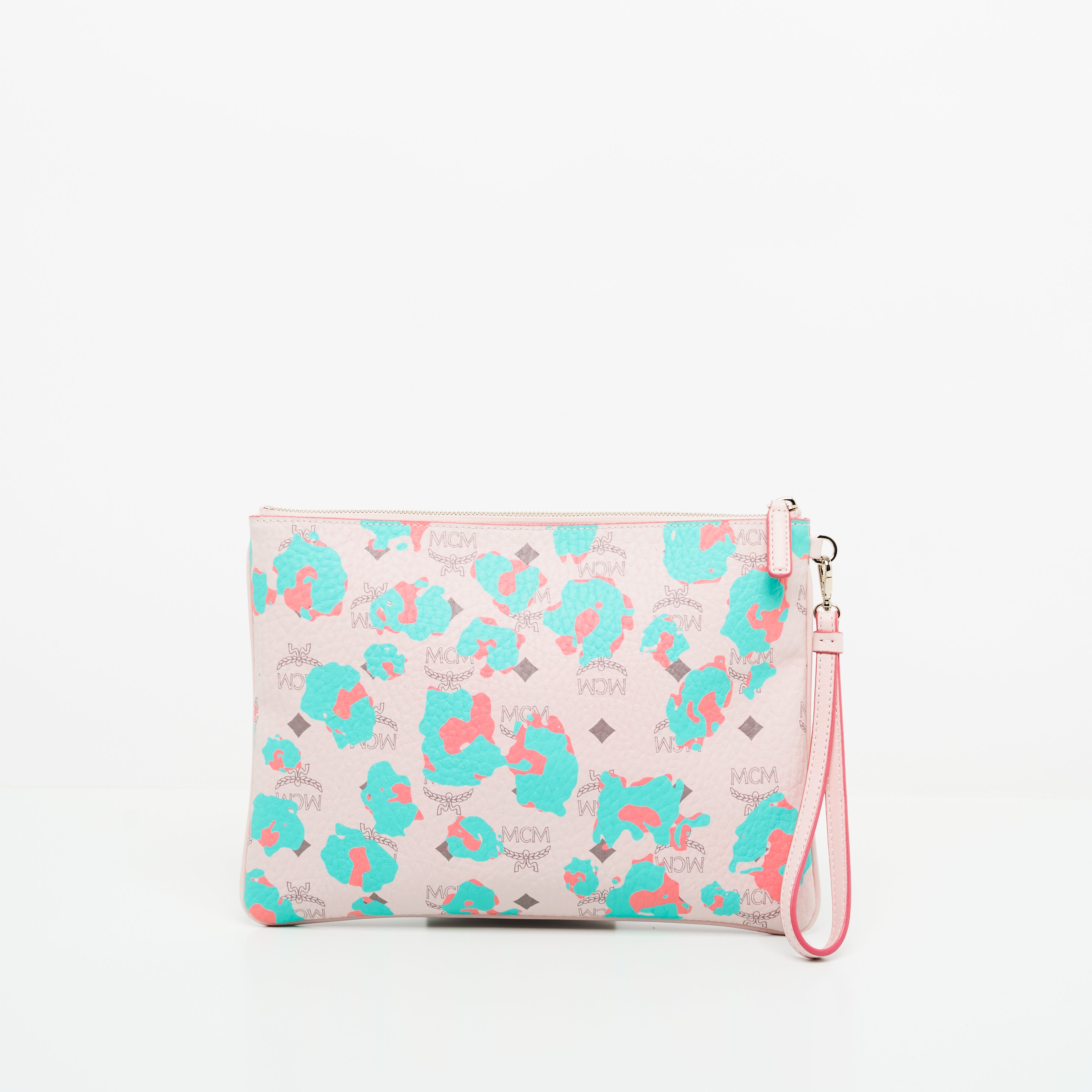 MCM Powder Pink Visetos Pouch Clutch Bag