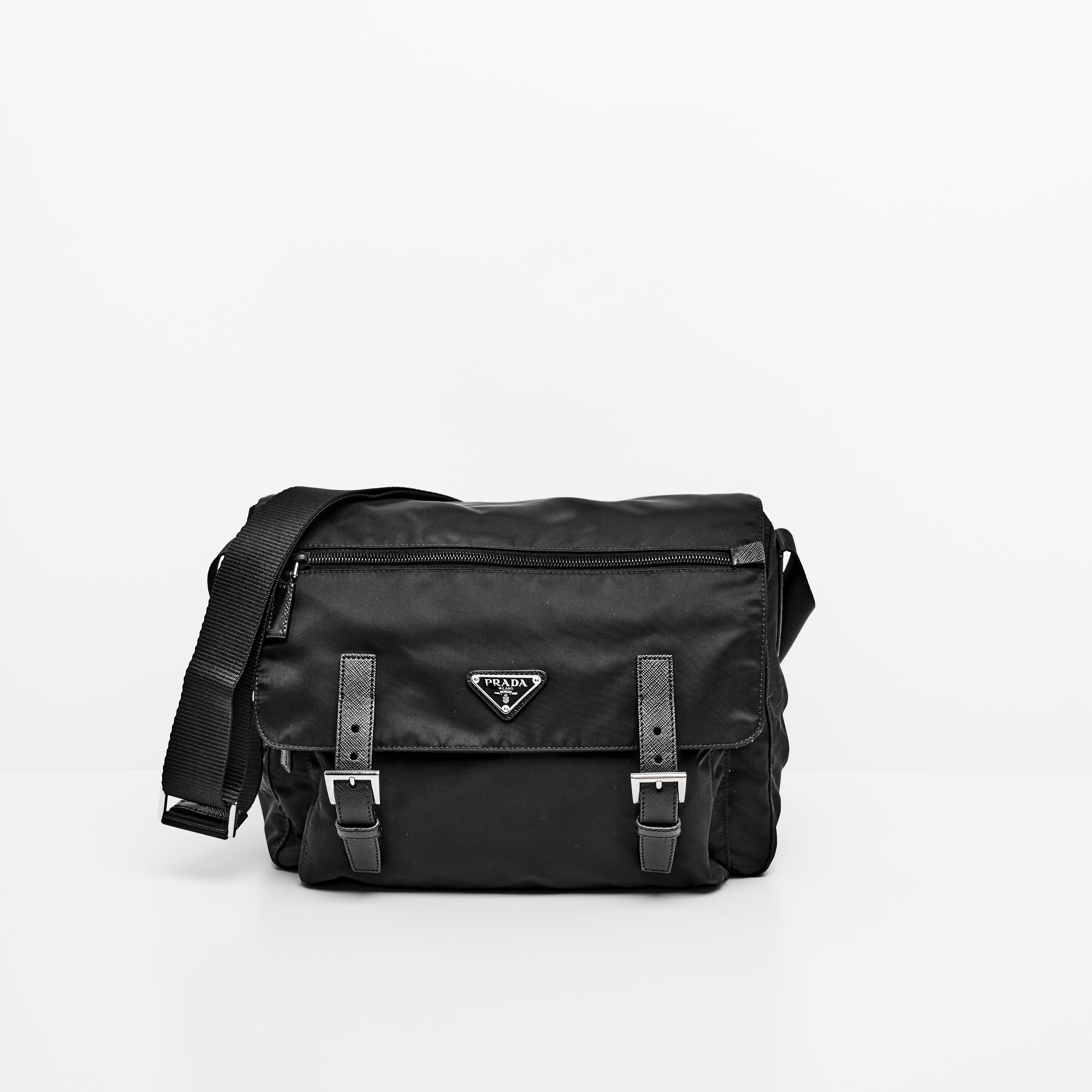 Prada men's nylon messenger bag online