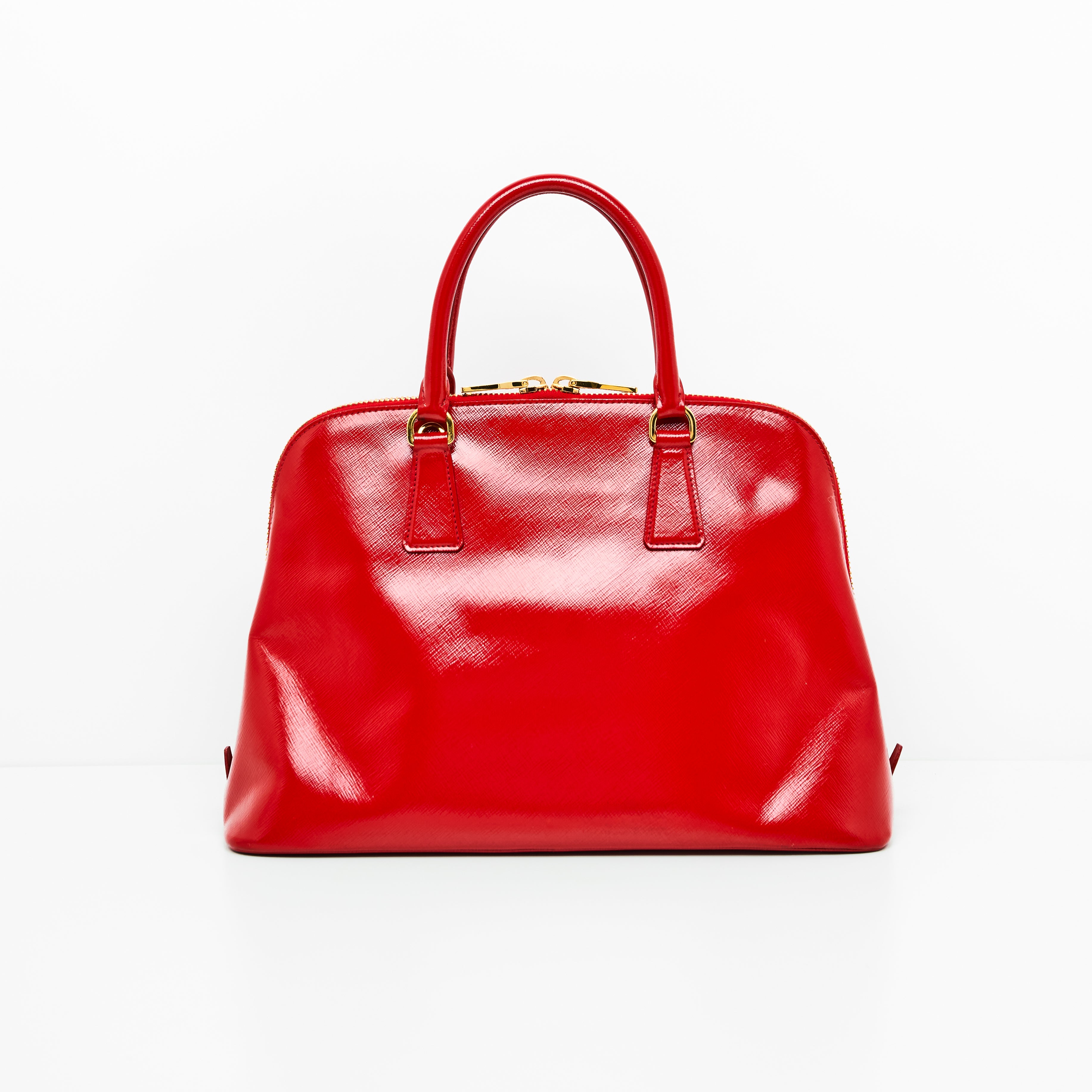 Prada Promenade Saffiano Satchel in Red