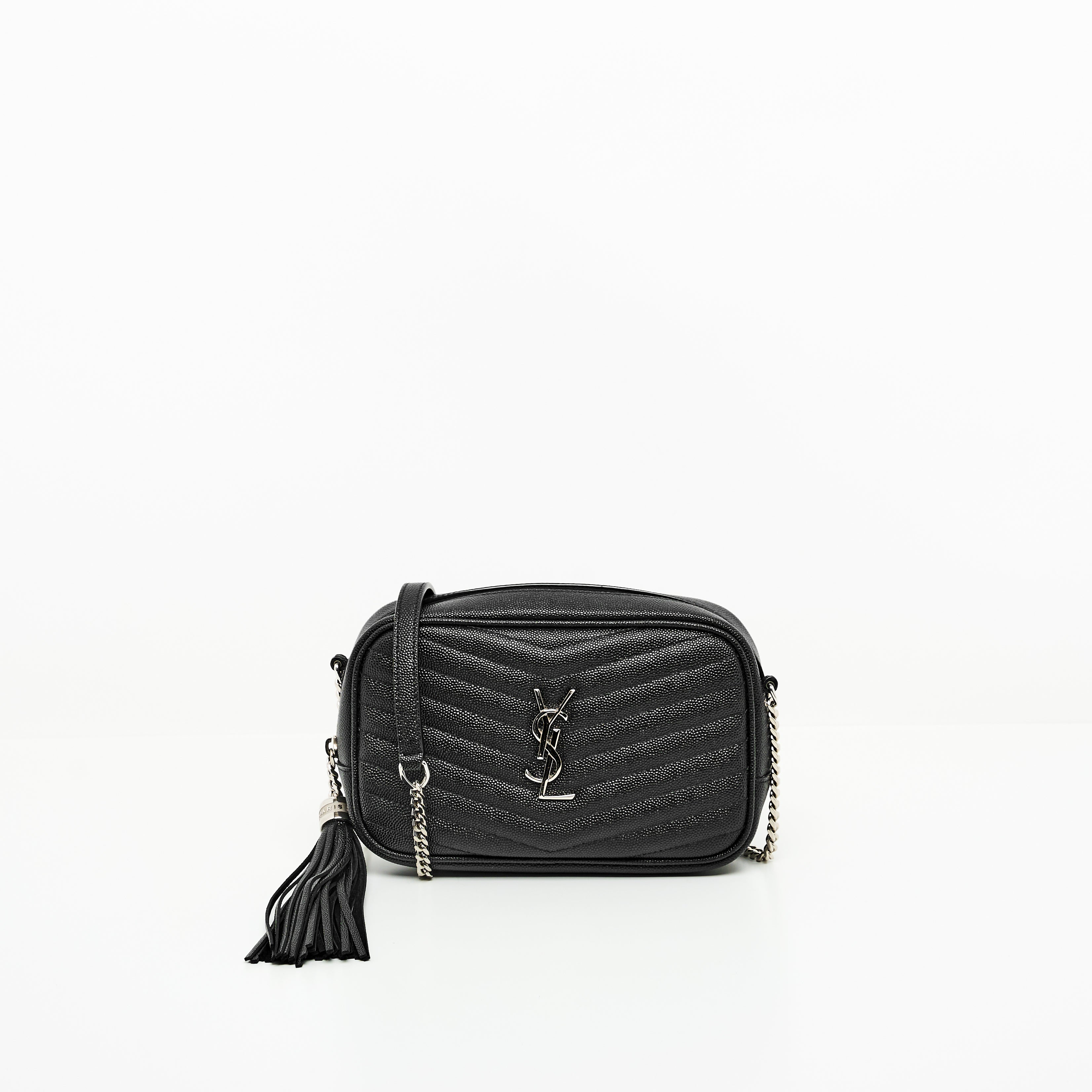 YSL Mini Lou Camera Crossbody Bag in Black