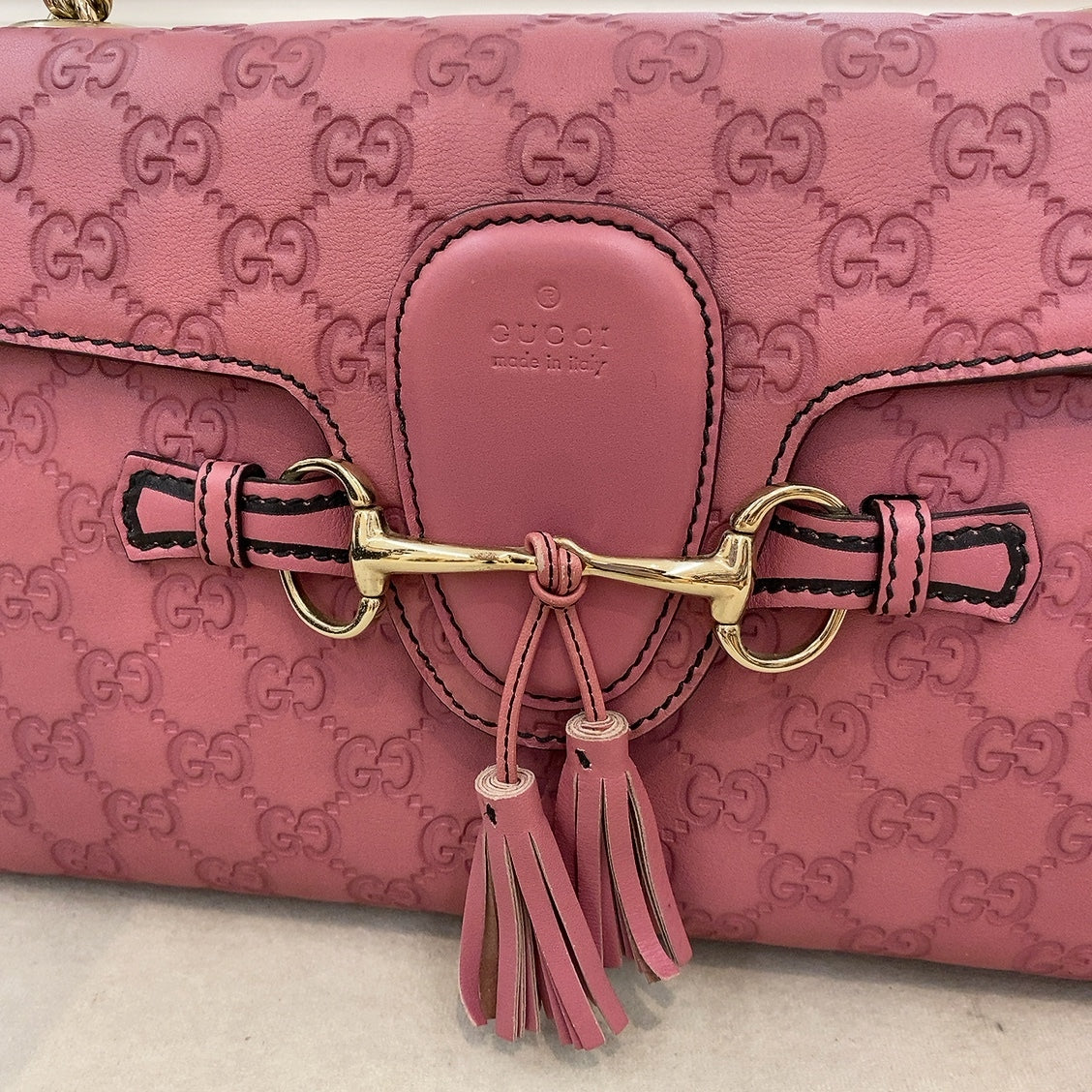 Gucci guccissima sales bag pink