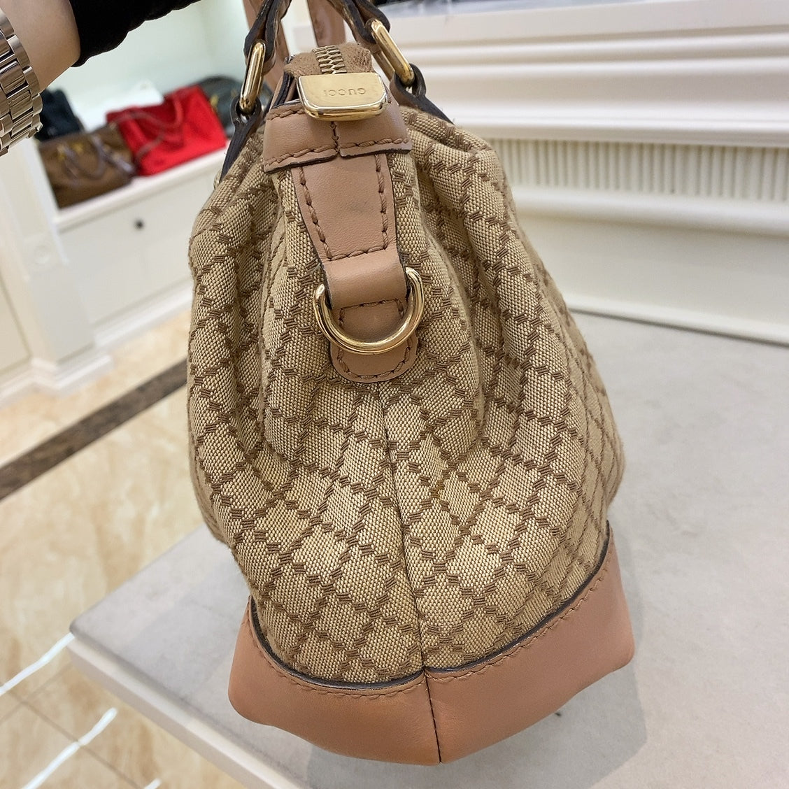 Gucci Diamante Canvas Sukey Tote