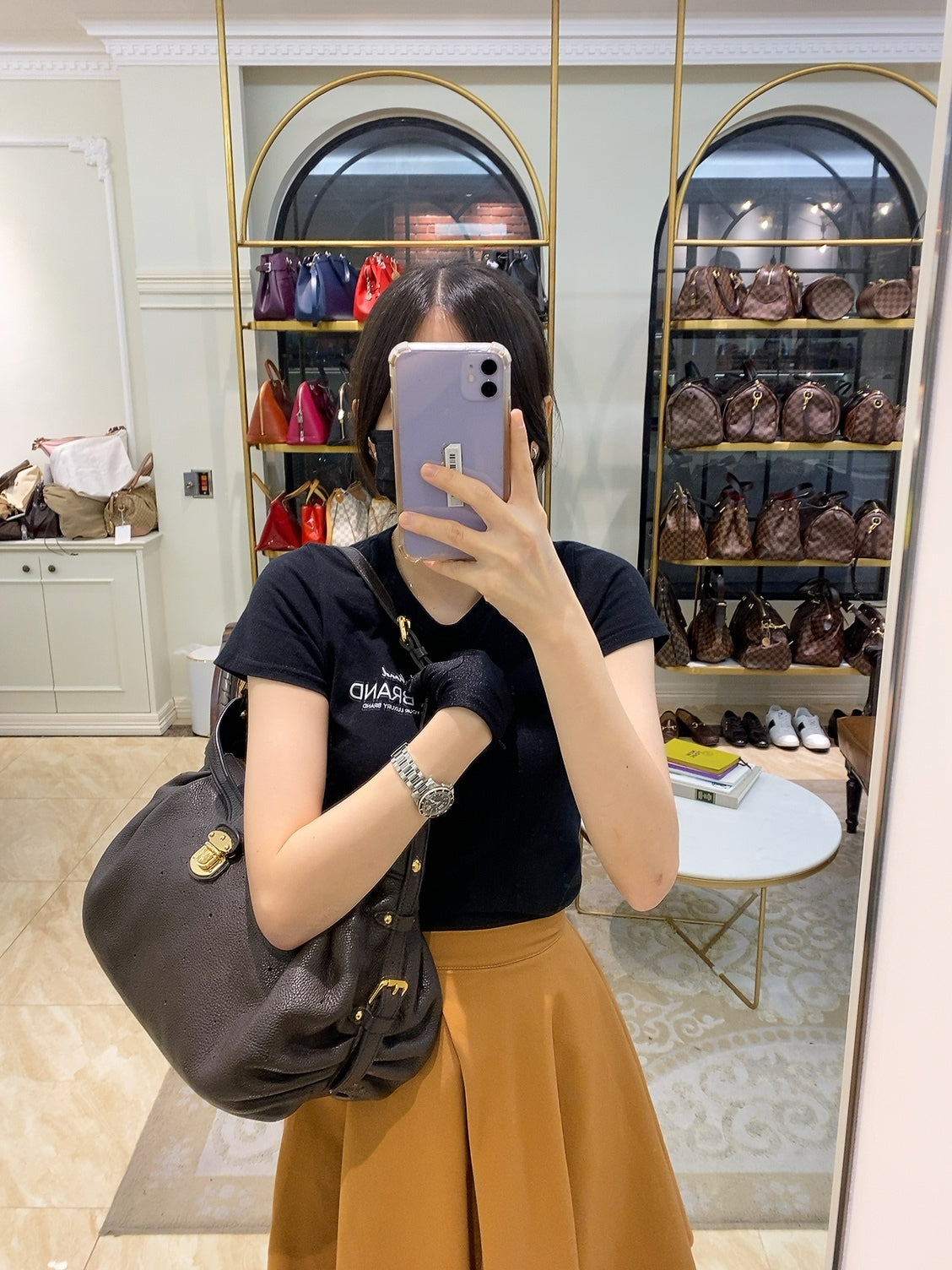 LV Mahina XS Shoulder Bag In Brown