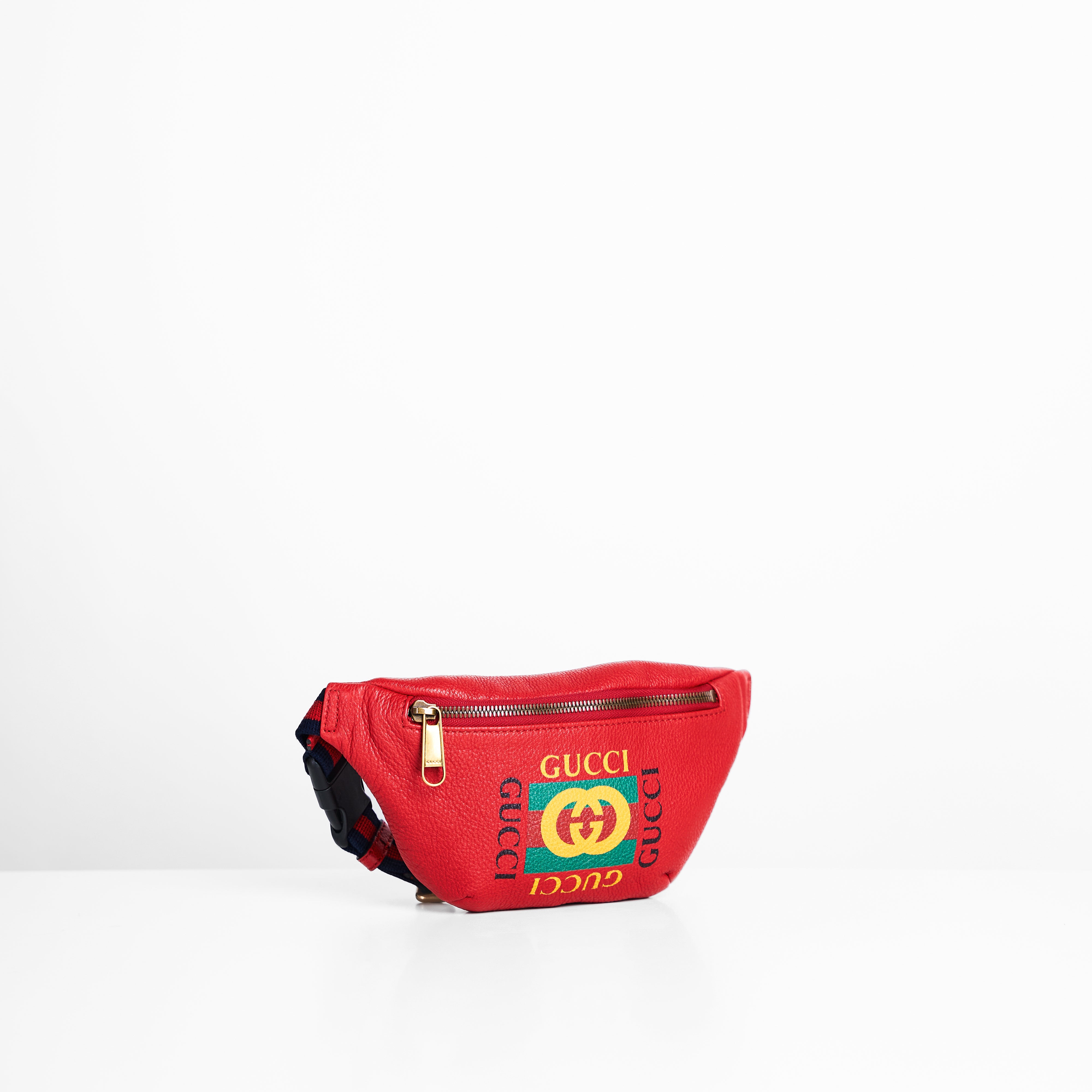 Gucci Small Logo Belt Bag Printed Leather in Red
